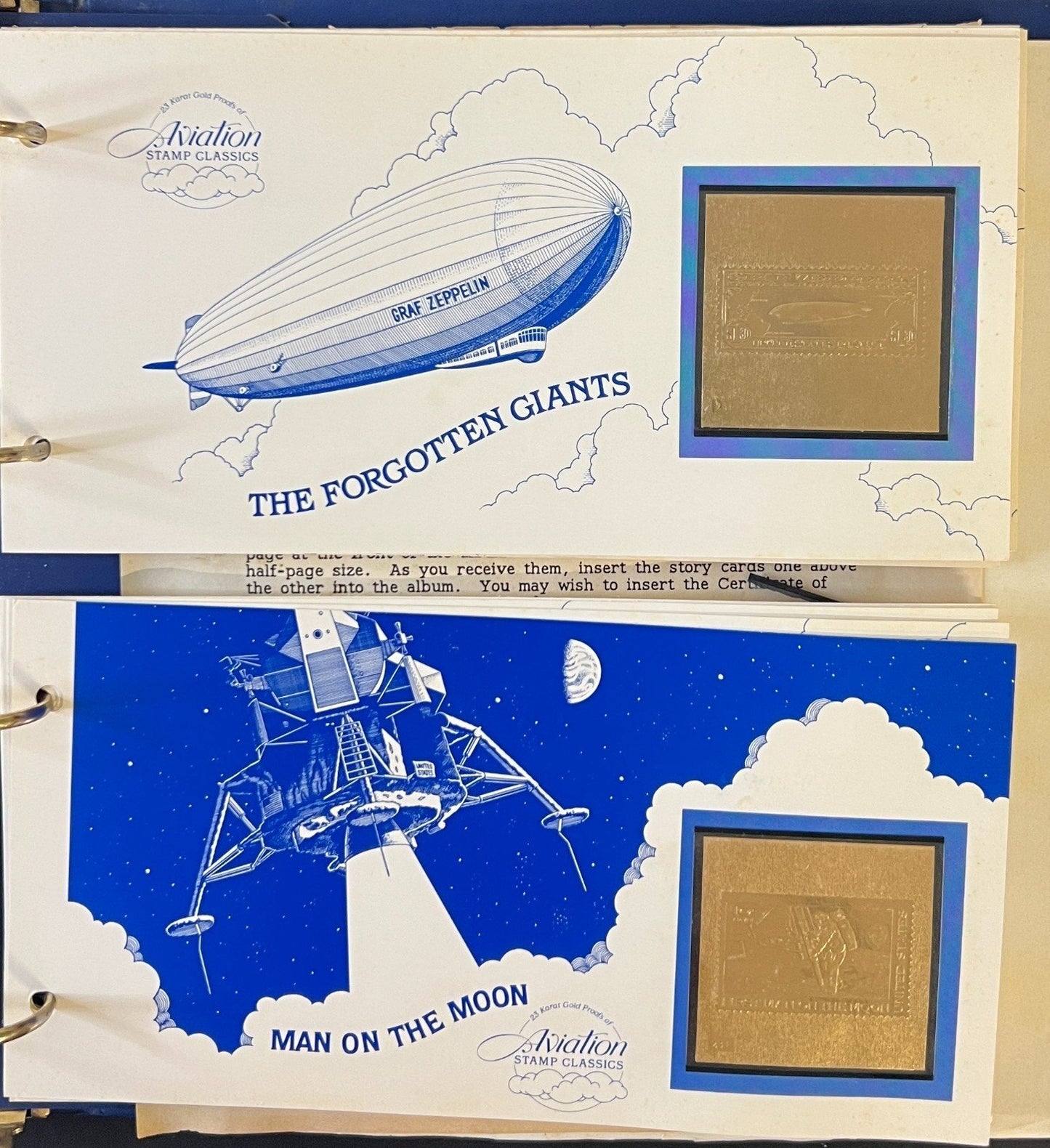 Aviation Stamp Classics Collection Album 23 Karat Gold Proofs MNH ZAYIX