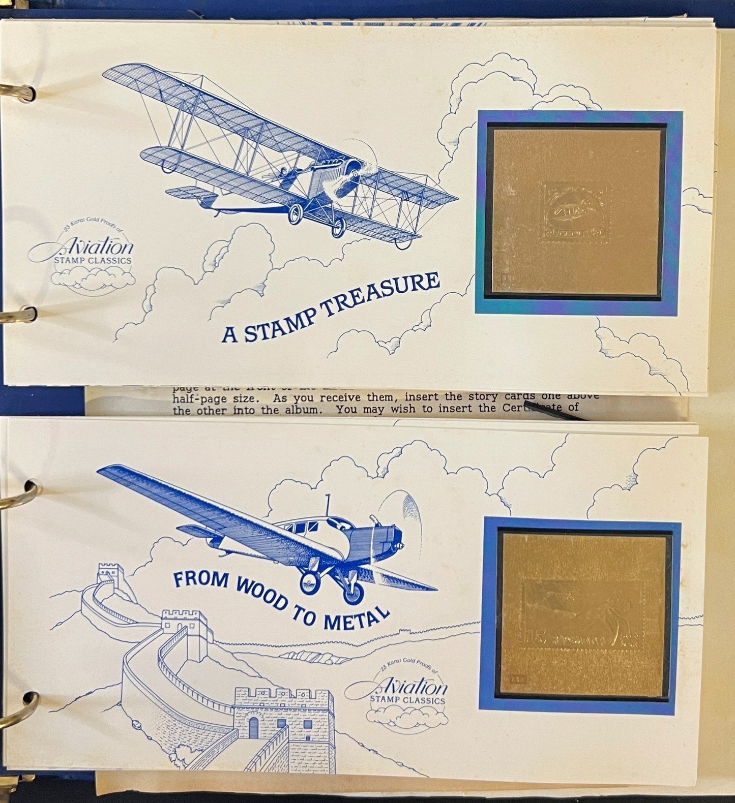 Aviation Stamp Classics Collection Album 23 Karat Gold Proofs MNH ZAYIX
