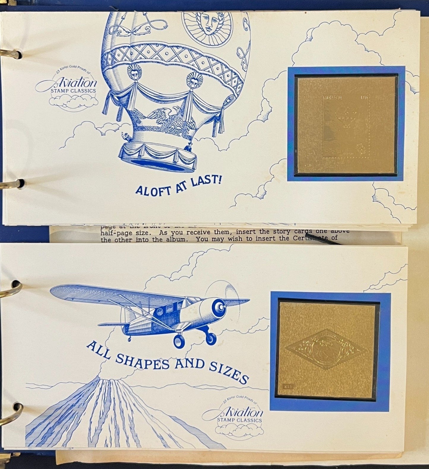 Aviation Stamp Classics Collection Album 23 Karat Gold Proofs MNH ZAYIX