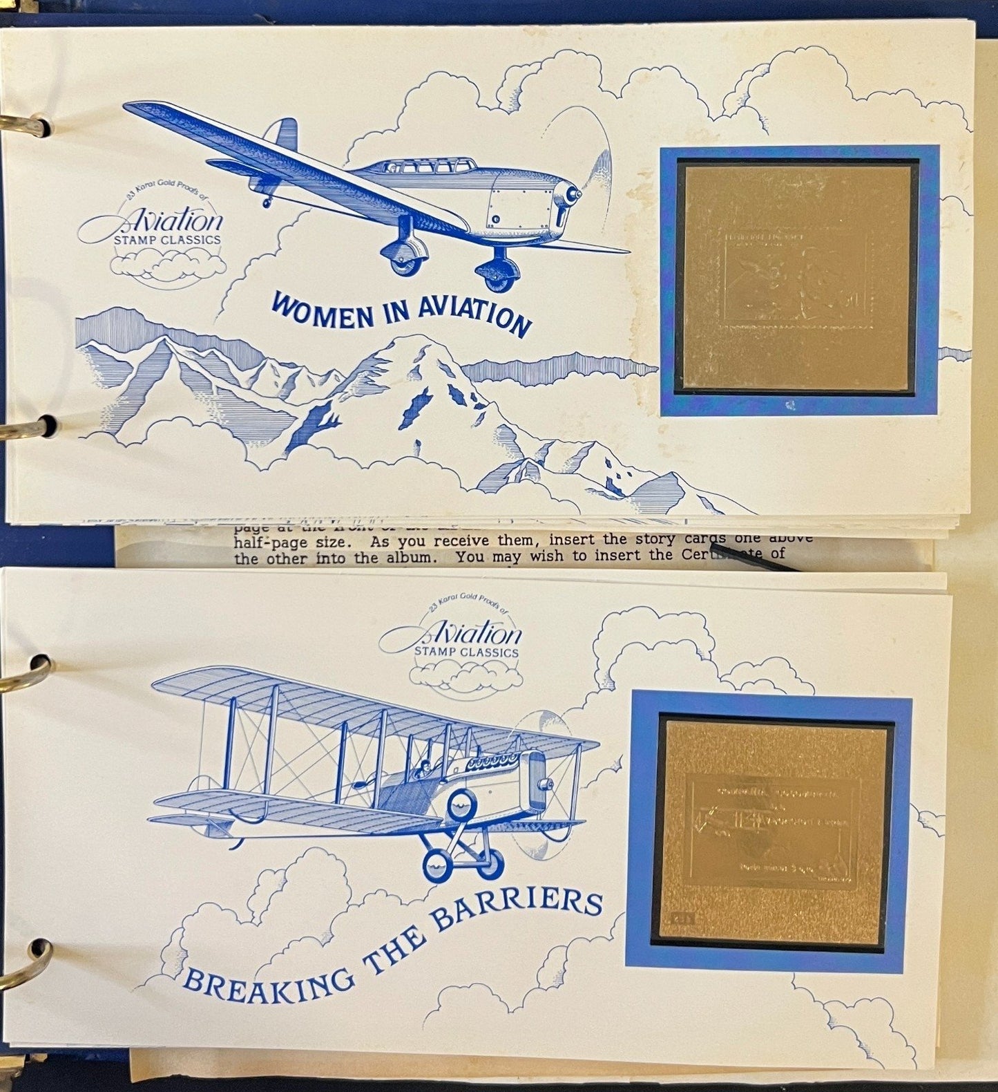Aviation Stamp Classics Collection Album 23 Karat Gold Proofs MNH ZAYIX