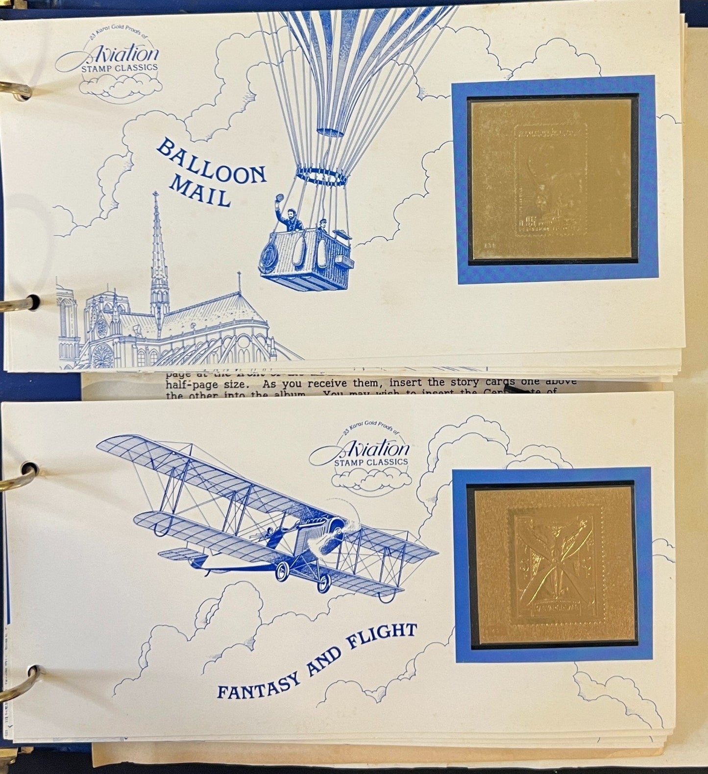 Aviation Stamp Classics Collection Album 23 Karat Gold Proofs MNH ZAYIX