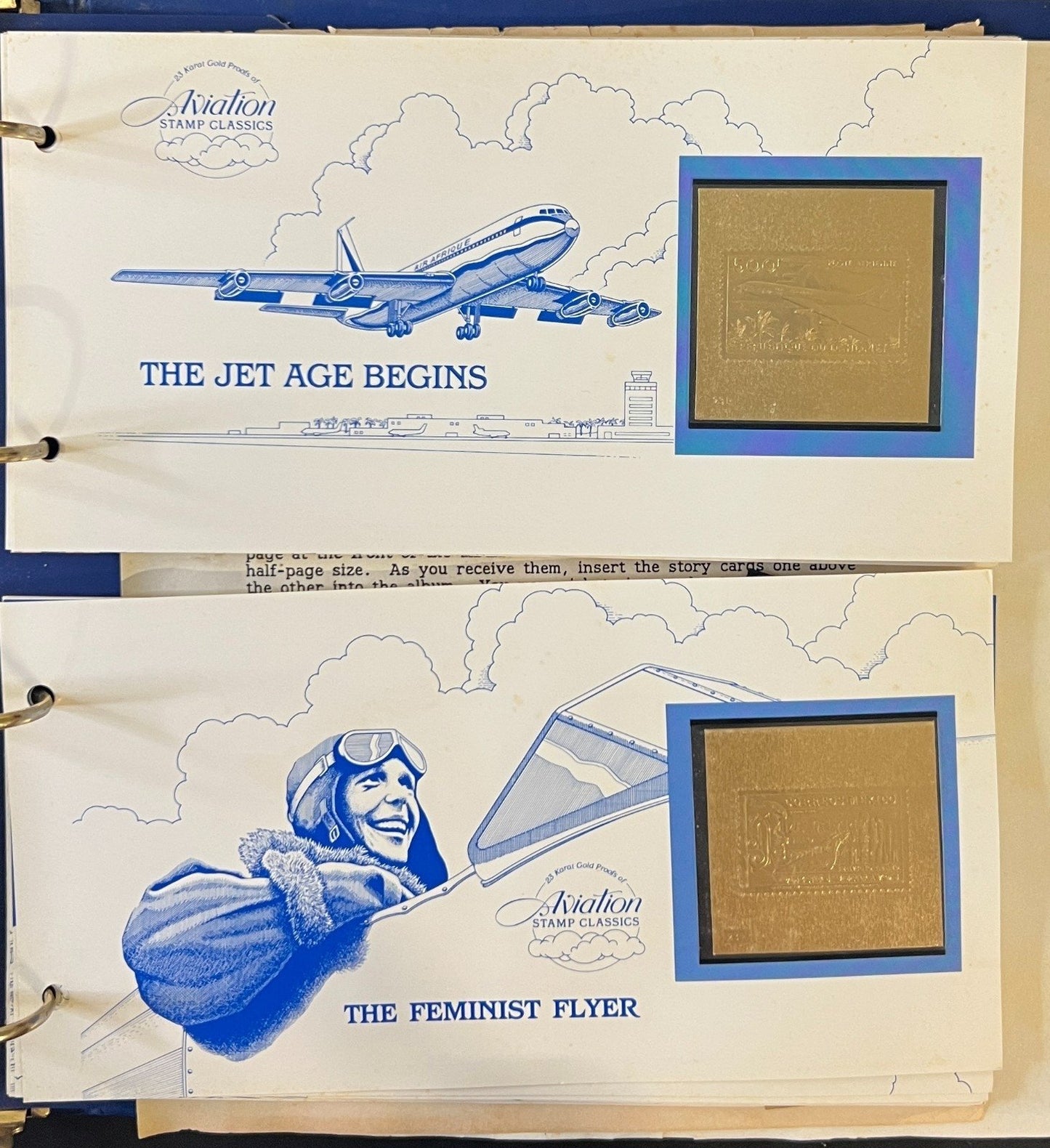 Aviation Stamp Classics Collection Album 23 Karat Gold Proofs MNH ZAYIX