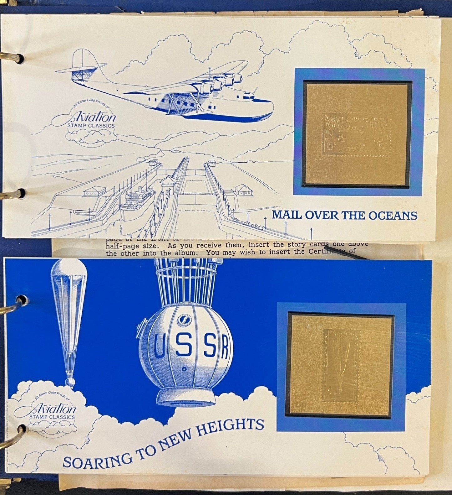 Aviation Stamp Classics Collection Album 23 Karat Gold Proofs MNH ZAYIX
