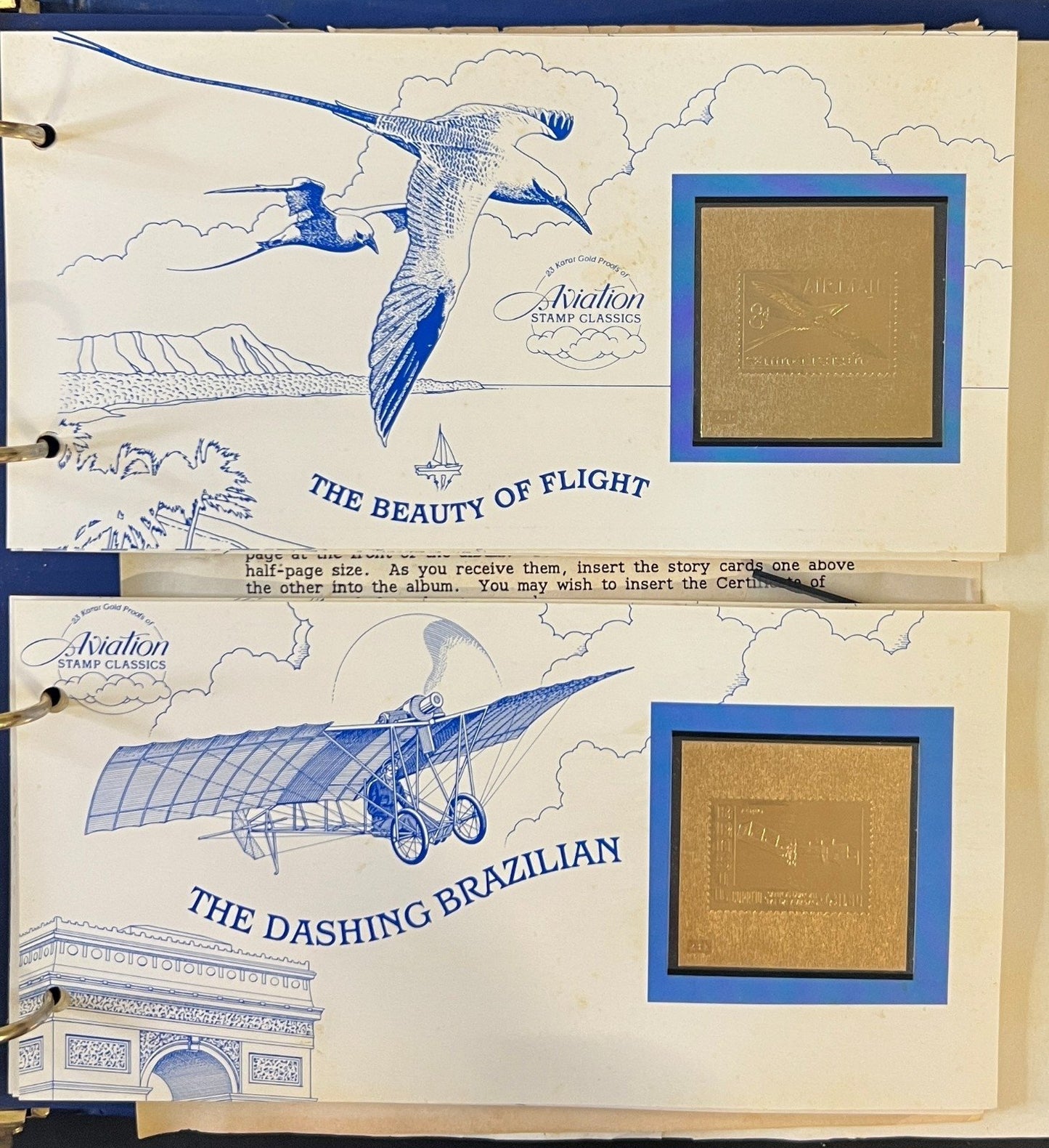 Aviation Stamp Classics Collection Album 23 Karat Gold Proofs MNH ZAYIX