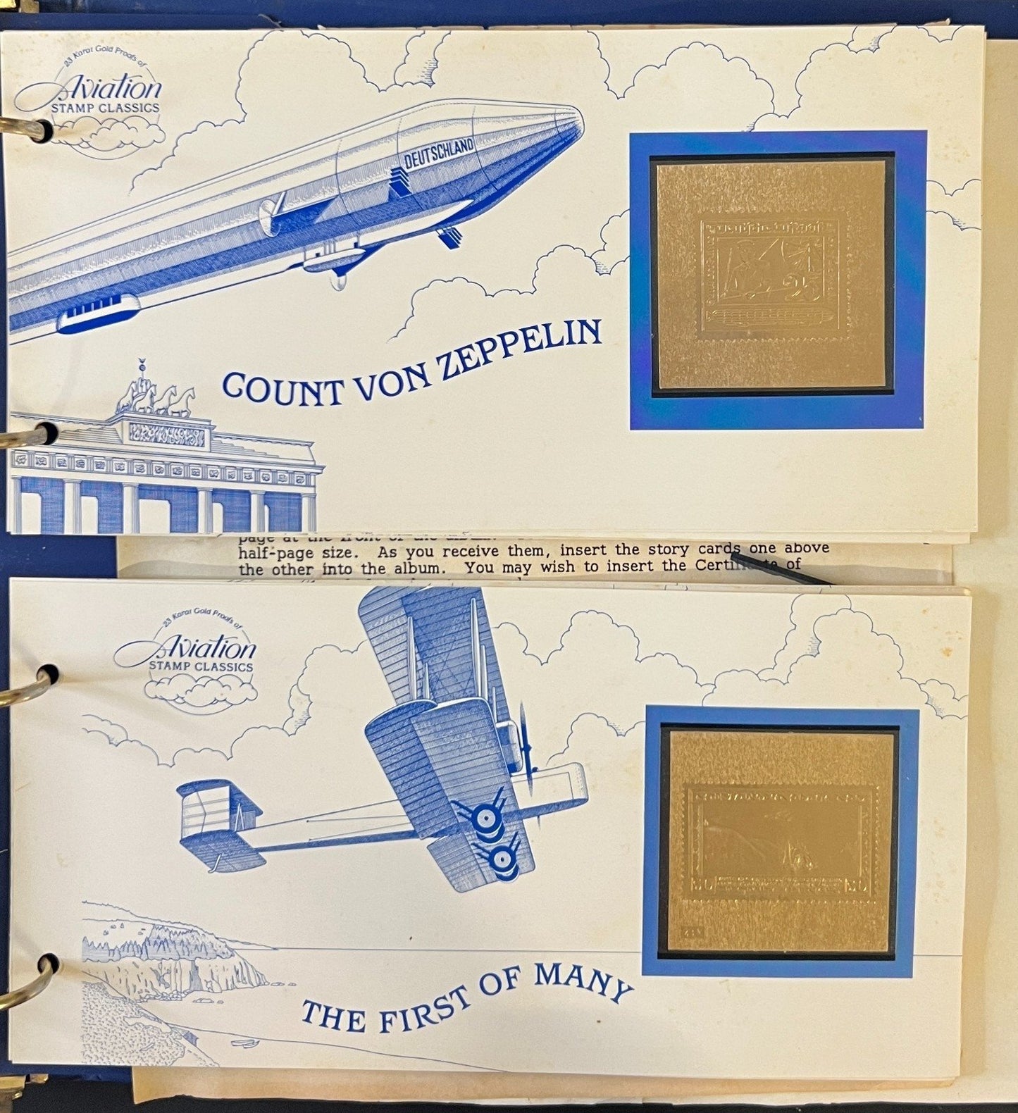 Aviation Stamp Classics Collection Album 23 Karat Gold Proofs MNH ZAYIX
