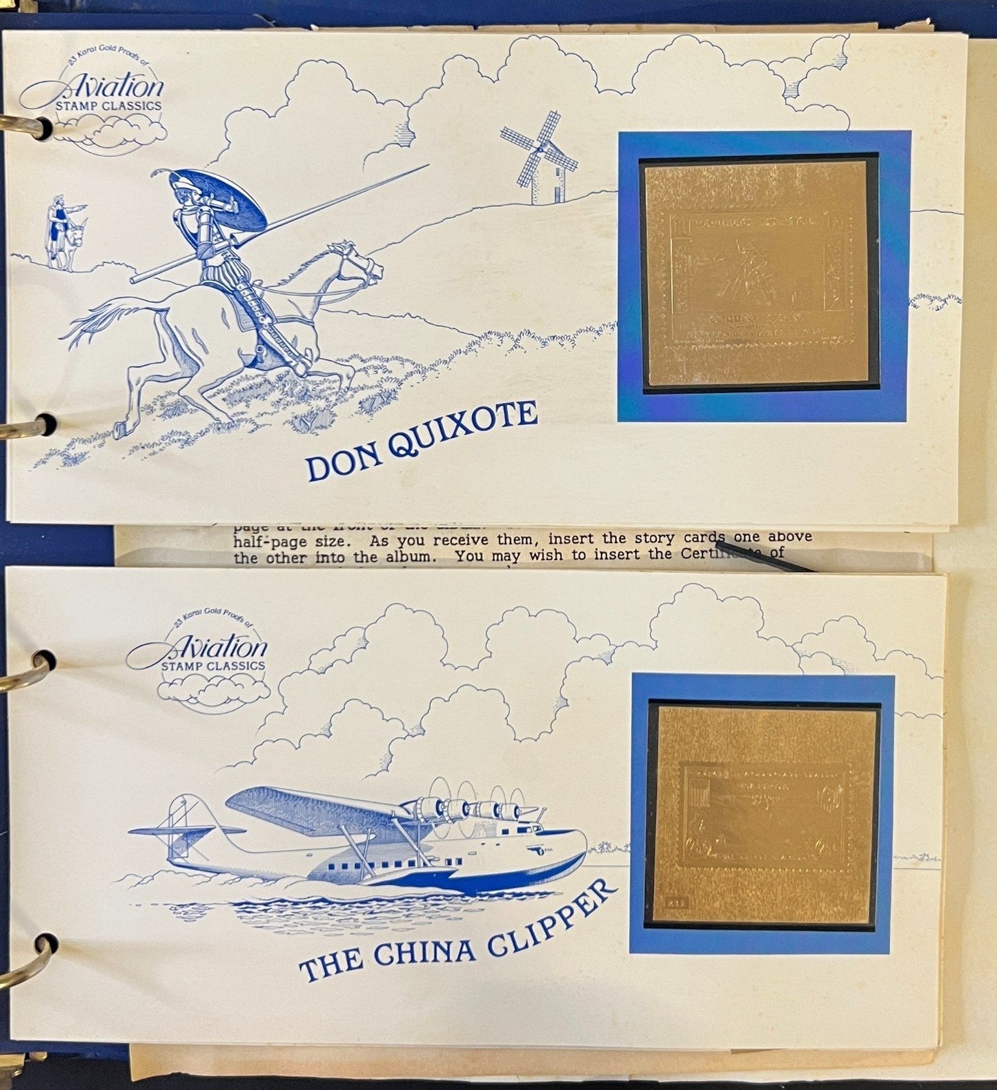 Aviation Stamp Classics Collection Album 23 Karat Gold Proofs MNH ZAYIX