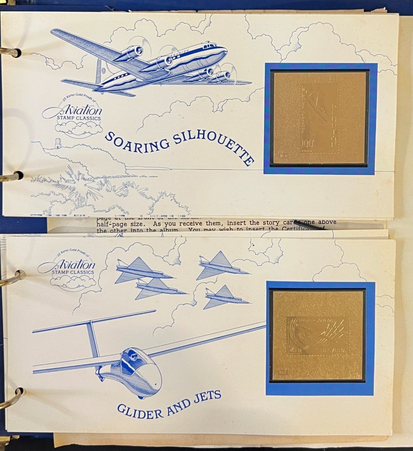 Aviation Stamp Classics Collection Album 23 Karat Gold Proofs MNH ZAYIX