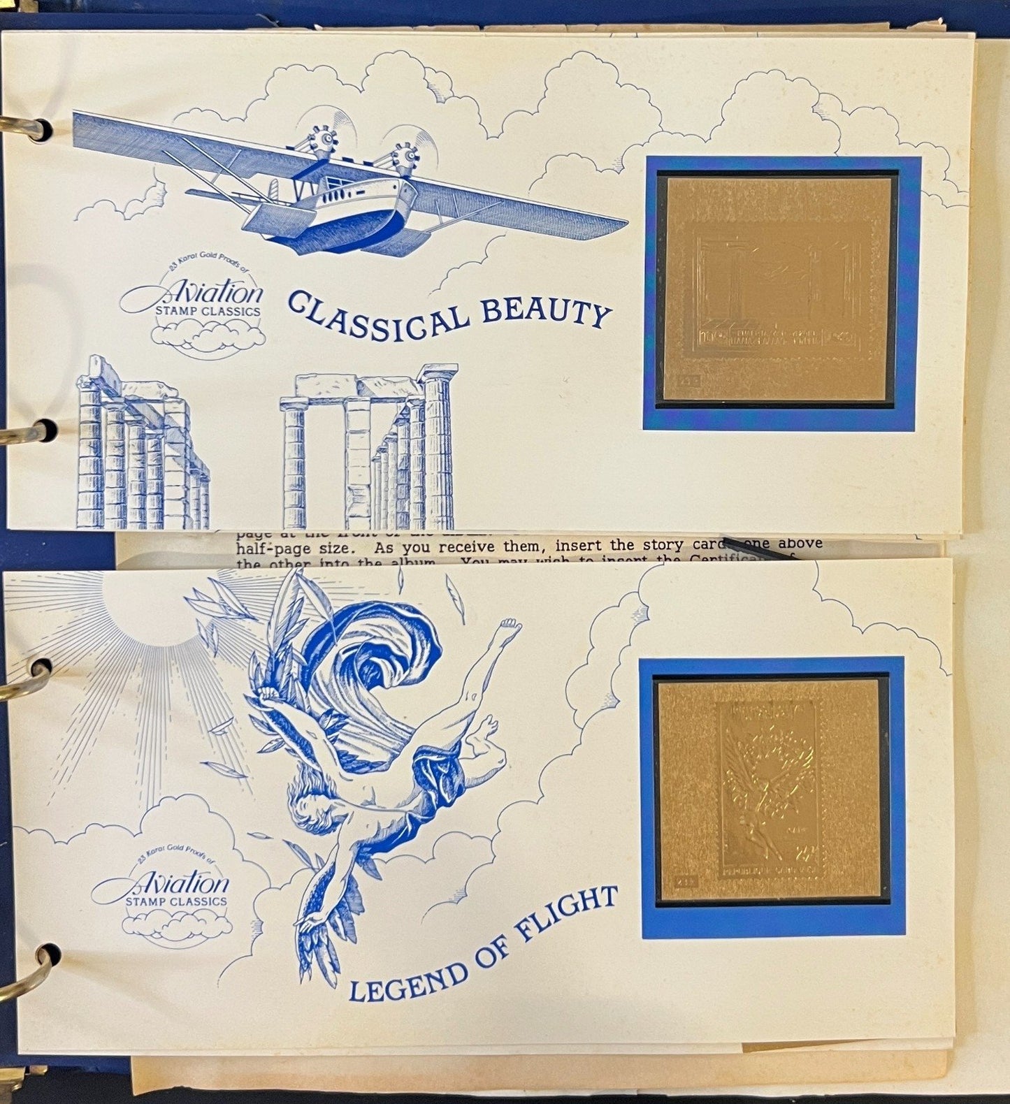 Aviation Stamp Classics Collection Album 23 Karat Gold Proofs MNH ZAYIX