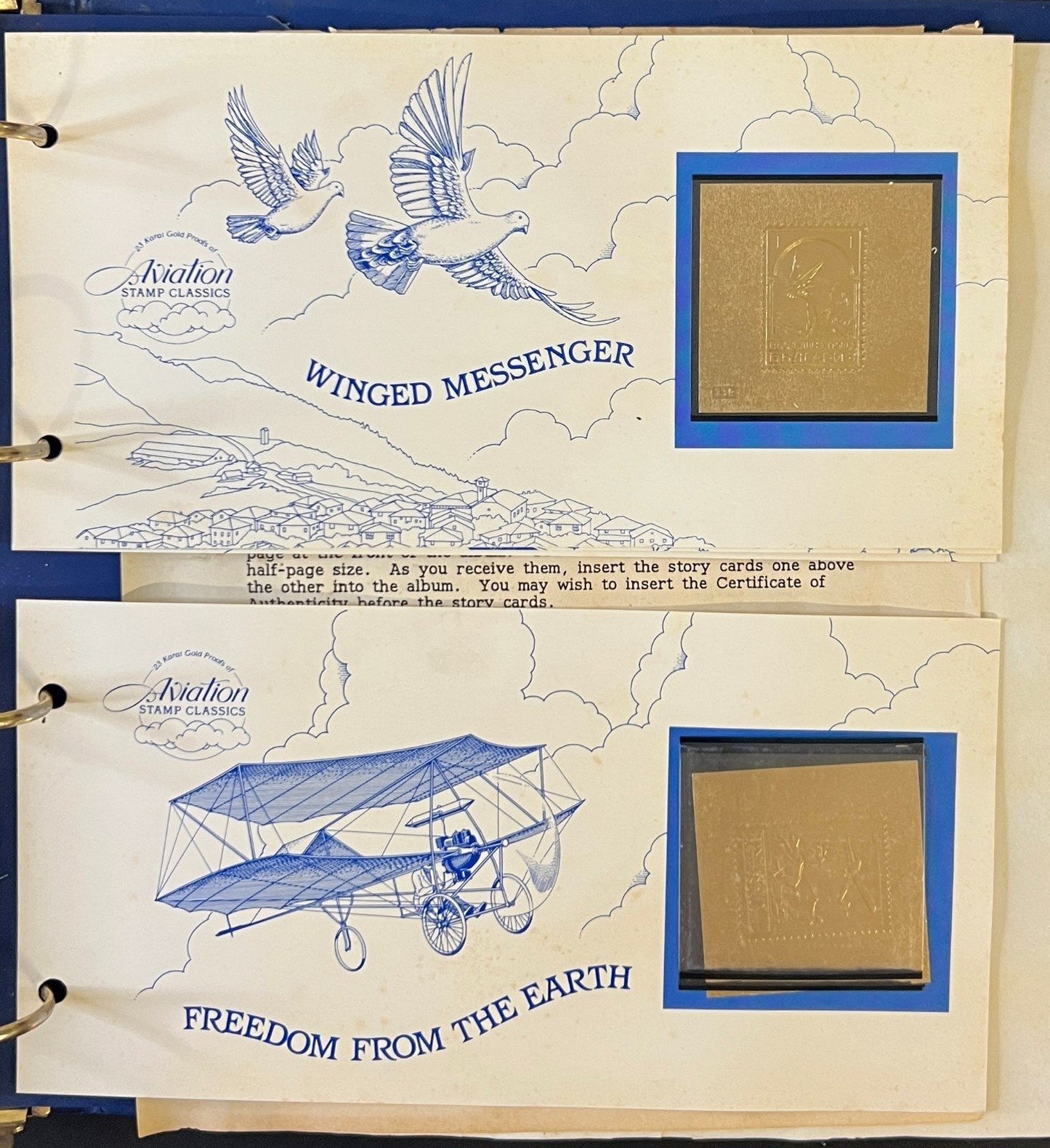 Aviation Stamp Classics Collection Album 23 Karat Gold Proofs MNH ZAYIX