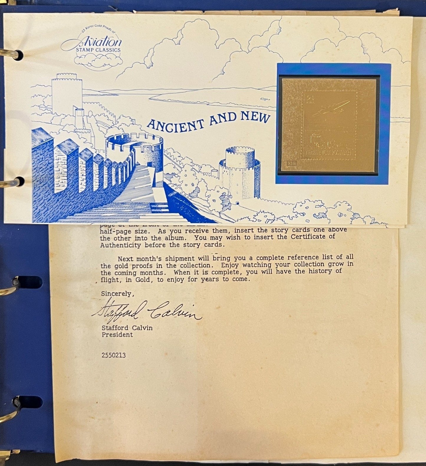 Aviation Stamp Classics Collection Album 23 Karat Gold Proofs MNH ZAYIX