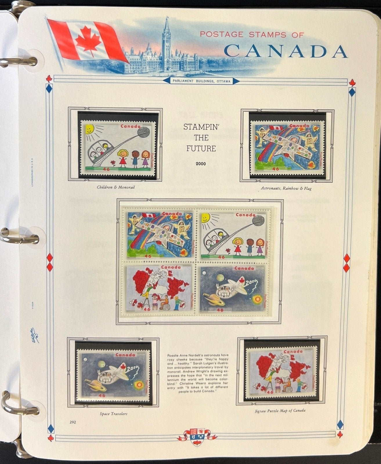 Canada Stamp Collection Album Mint White Ace Pages MNH 1999-2000 ZAYIX