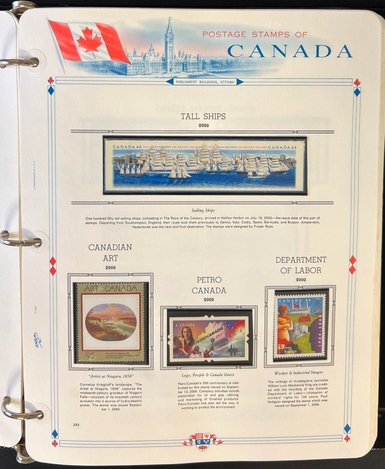 Canada Stamp Collection Album Mint White Ace Pages MNH 1999-2000 ZAYIX
