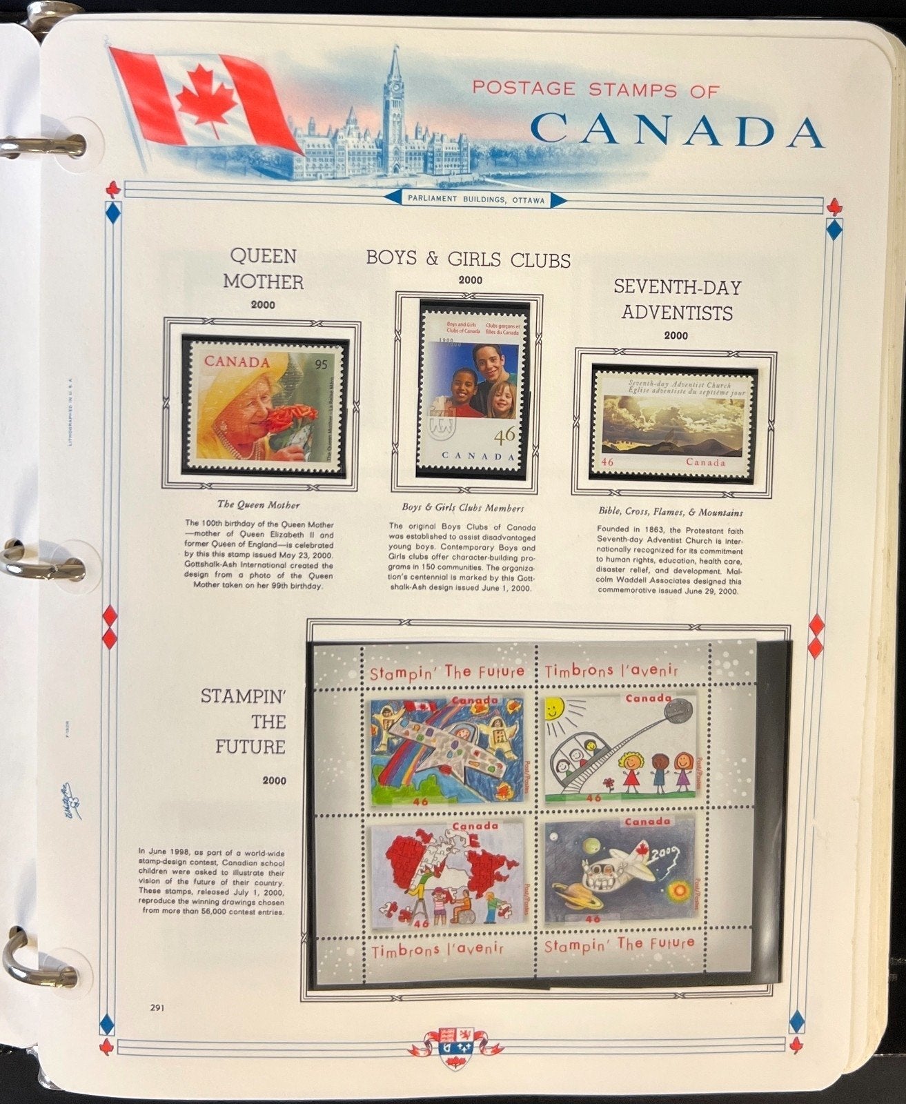 Canada Stamp Collection Album Mint White Ace Pages MNH 1999-2000 ZAYIX