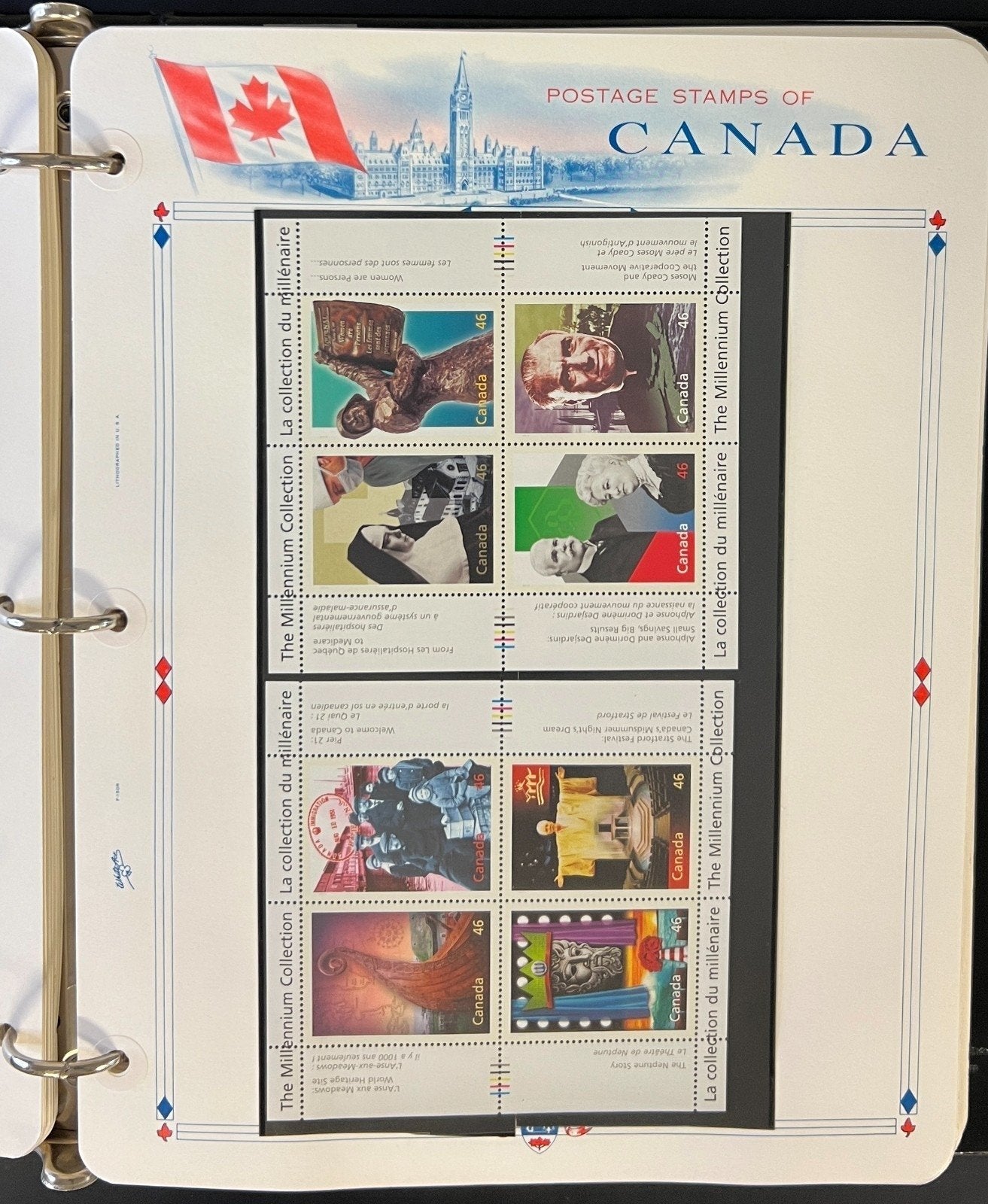 Canada Stamp Collection Album Mint White Ace Pages MNH 1999-2000 ZAYIX