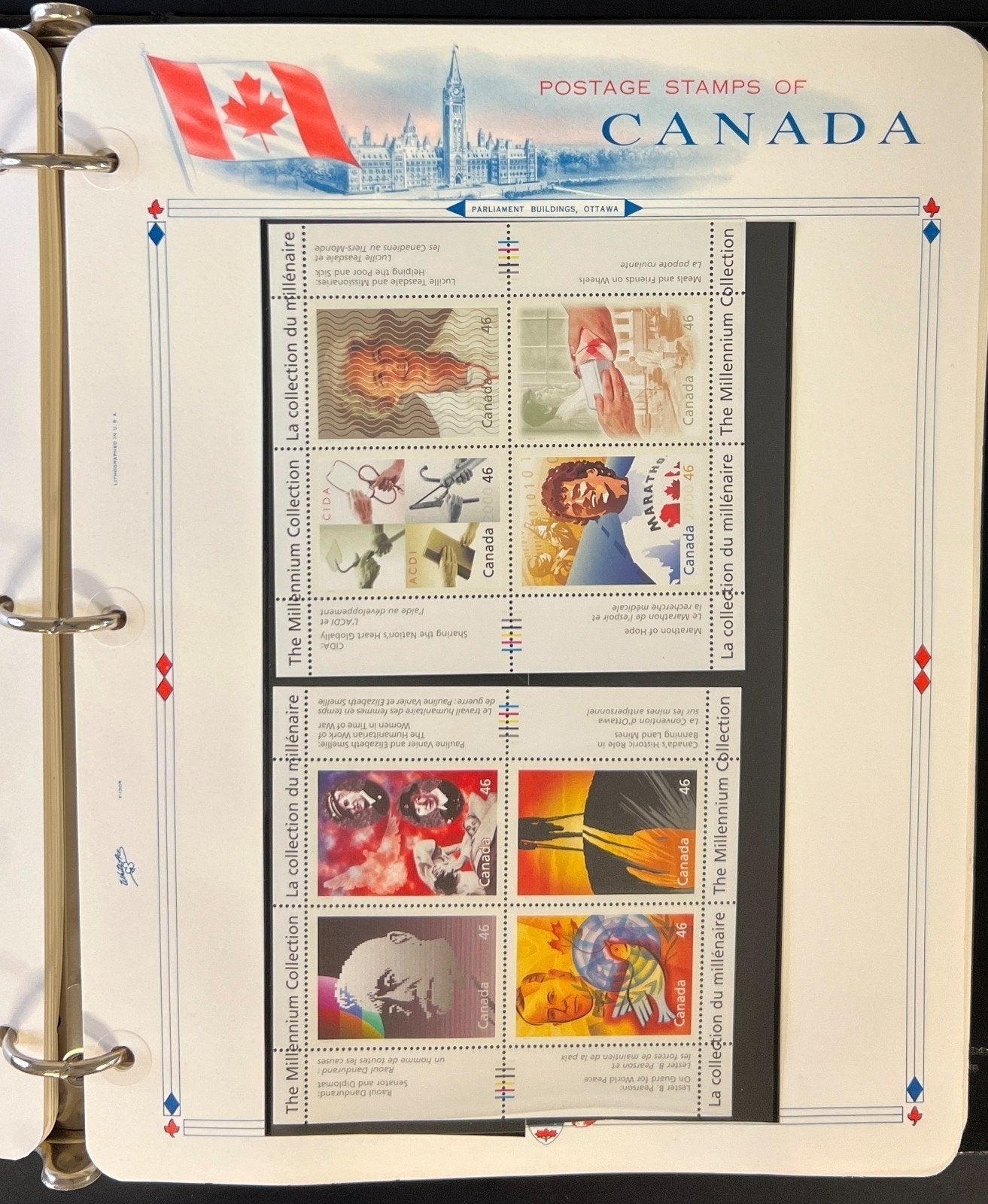 Canada Stamp Collection Album Mint White Ace Pages MNH 1999-2000 ZAYIX