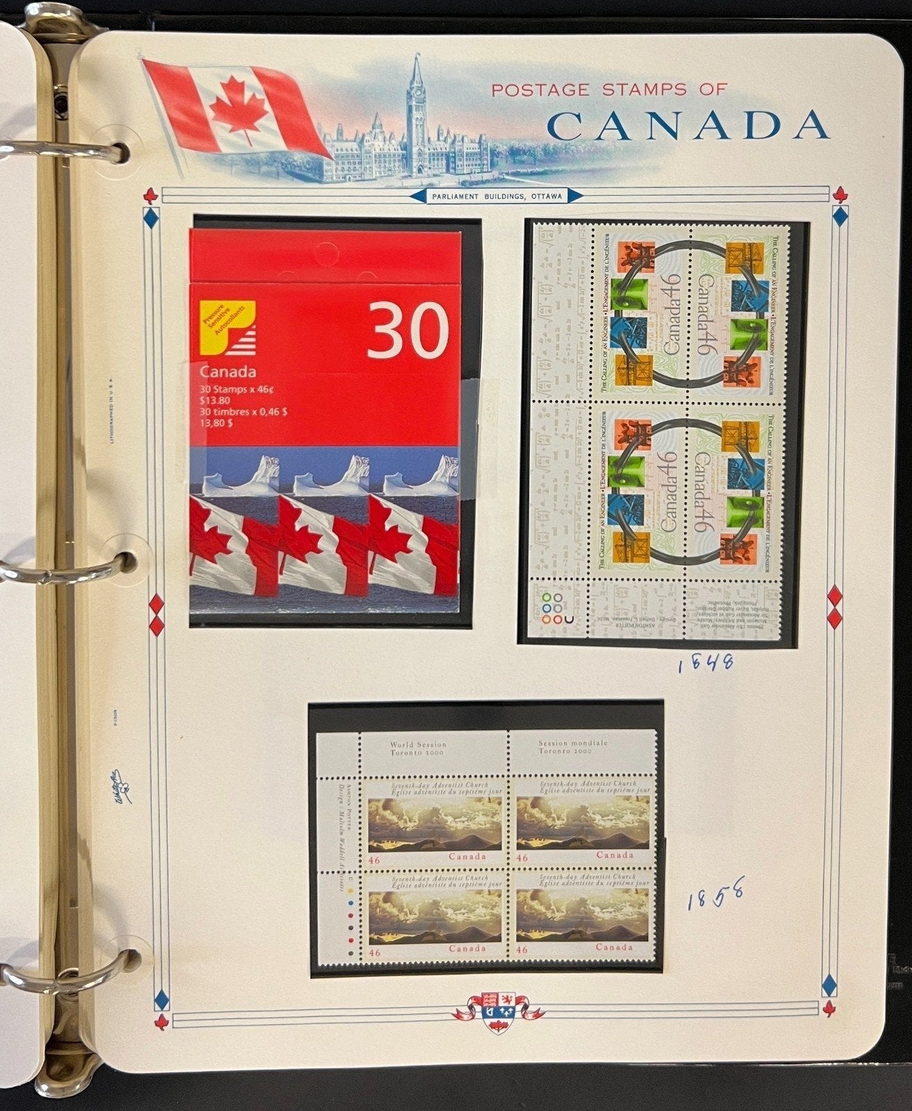 Canada Stamp Collection Album Mint White Ace Pages MNH 1999-2000 ZAYIX