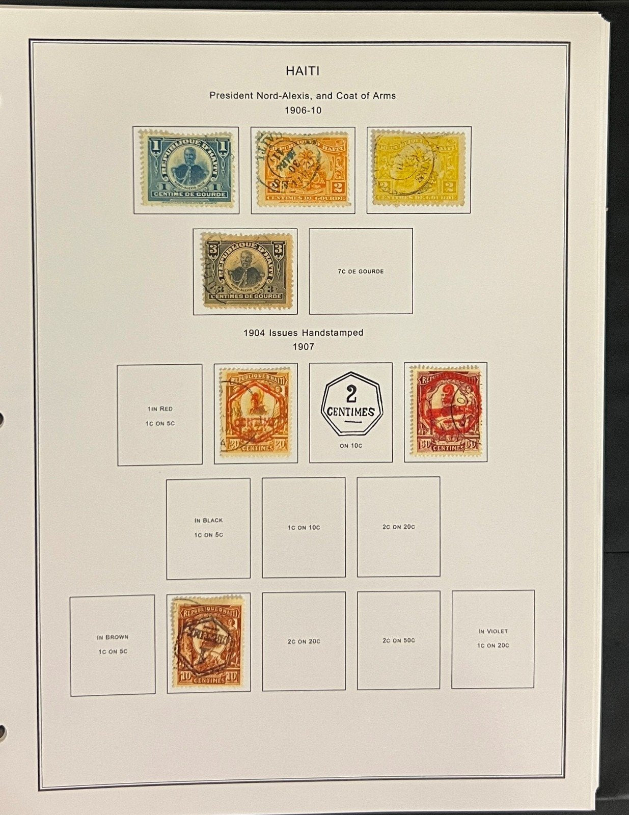 Classic Haiti Stamp Collection Album Steiner Pages 116 Stamps Mint & Used ZAYIX