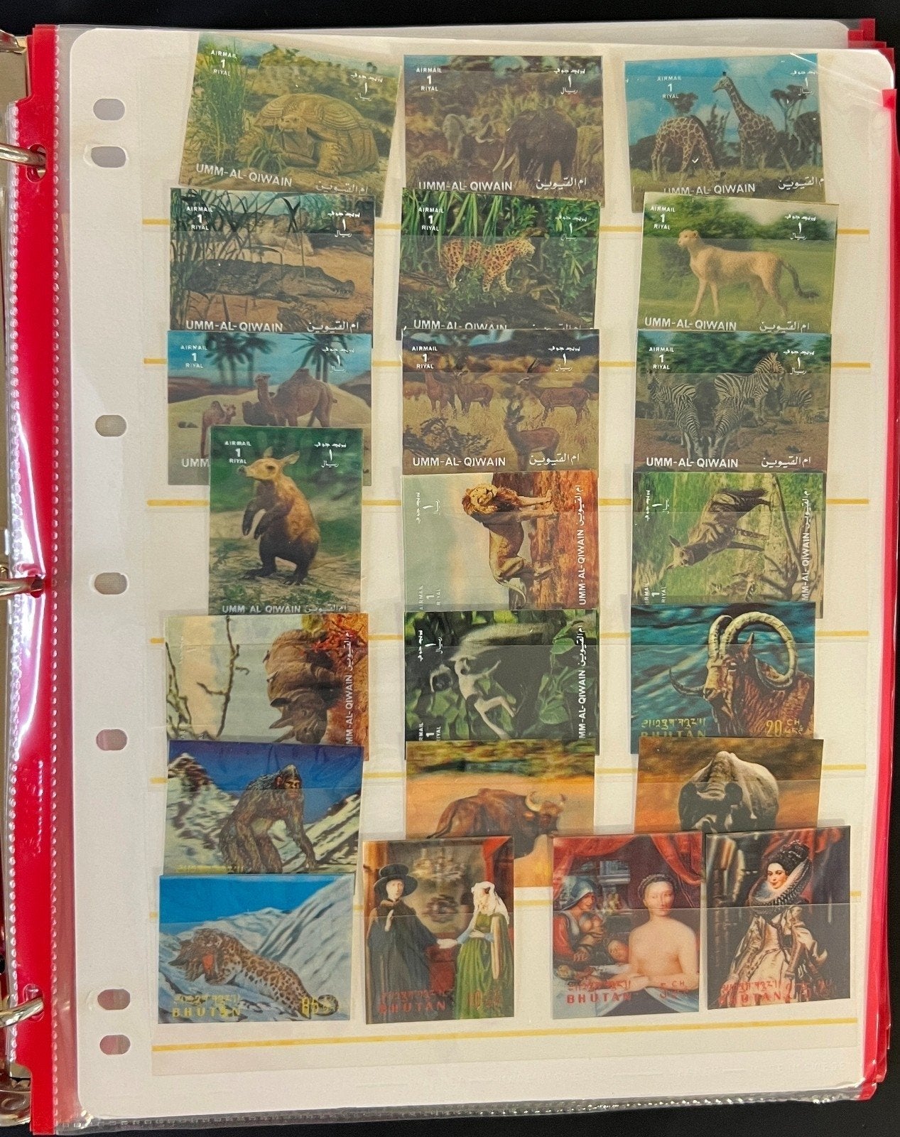 Bhutan & Umm Al Qiwan Mint 3D Stamp Collection Stock Book (MNH) ZAYIX