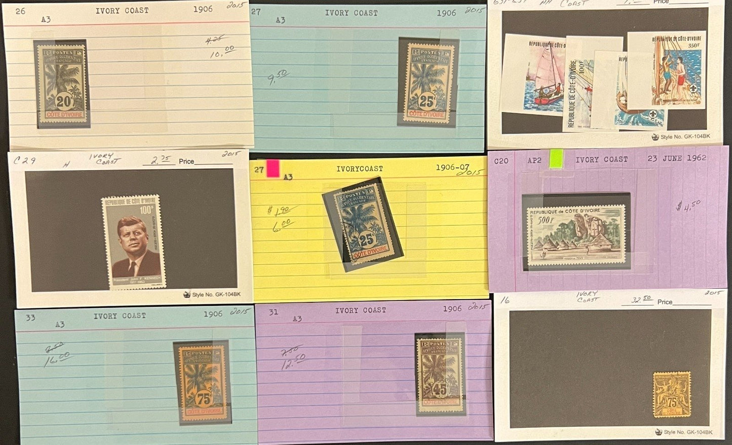 France & French Colonies Stamp Collection Dealer Cards Mint & Used ZAYIX
