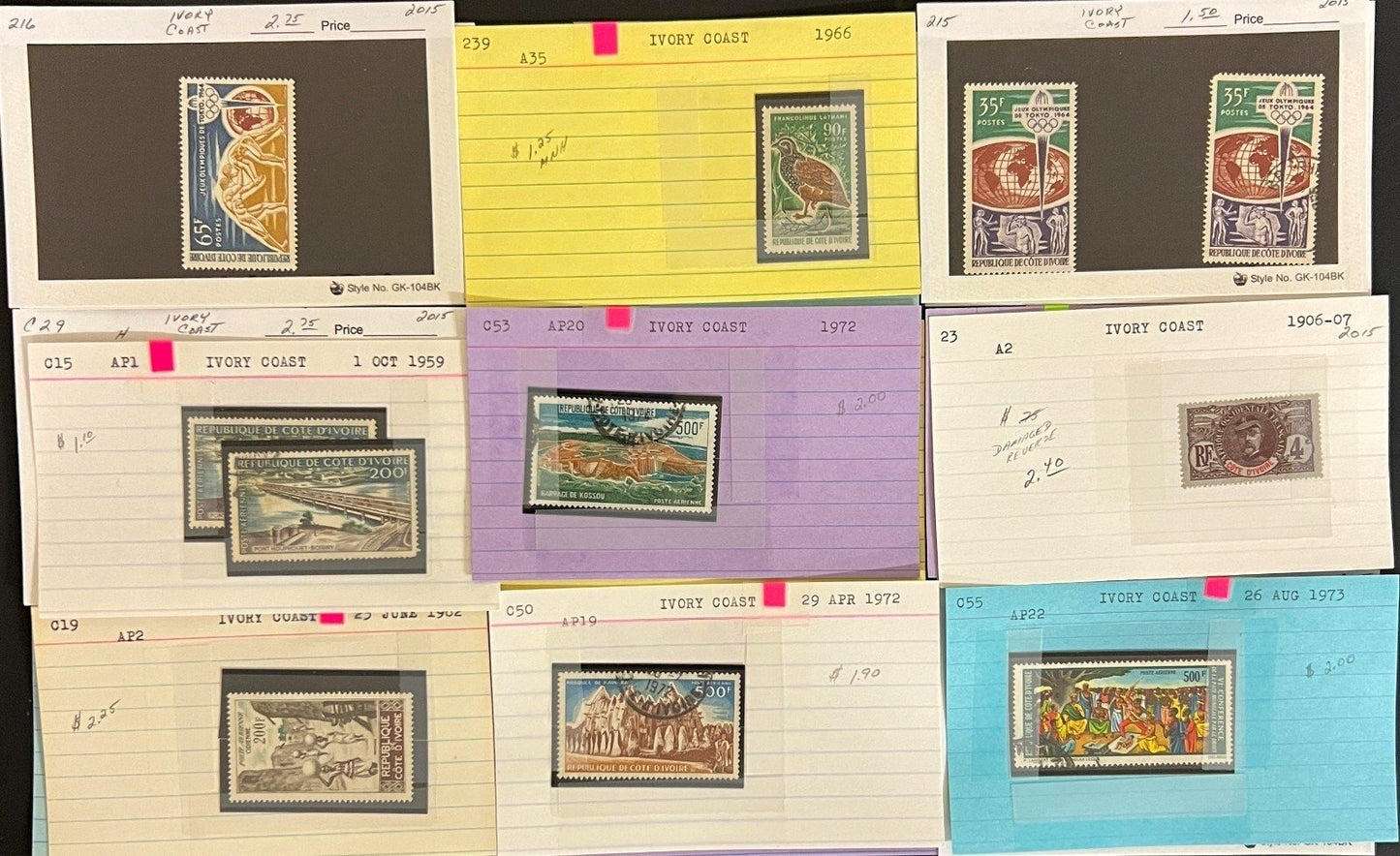France & French Colonies Stamp Collection Dealer Cards Mint & Used ZAYIX