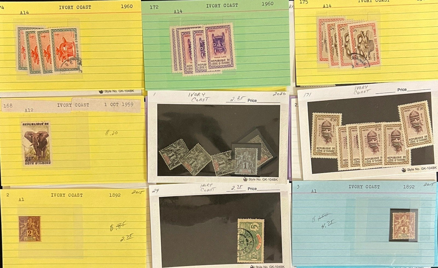 France & French Colonies Stamp Collection Dealer Cards Mint & Used ZAYIX