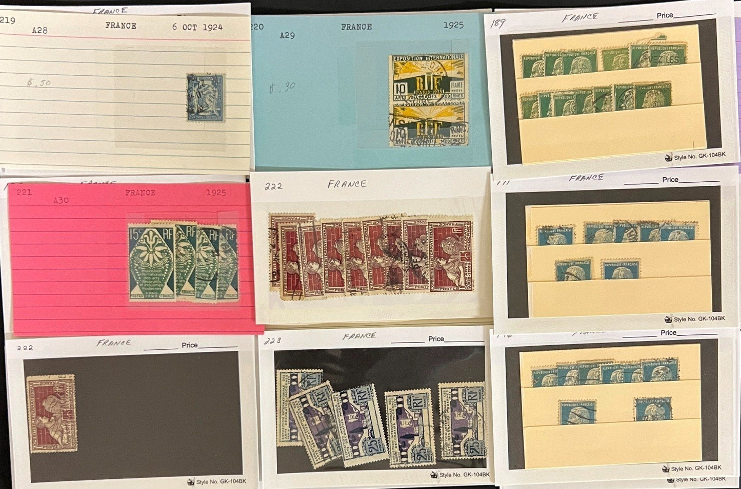 France & French Colonies Stamp Collection Dealer Cards Mint & Used ZAYIX