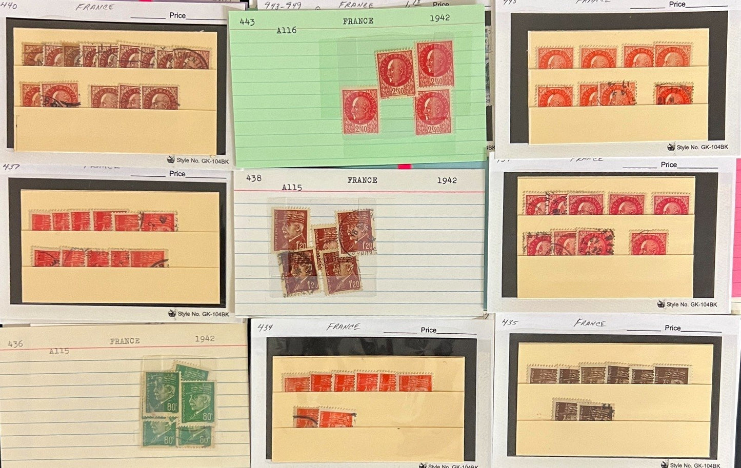 France & French Colonies Stamp Collection Dealer Cards Mint & Used ZAYIX