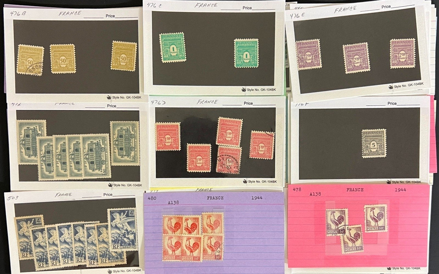 France & French Colonies Stamp Collection Dealer Cards Mint & Used ZAYIX