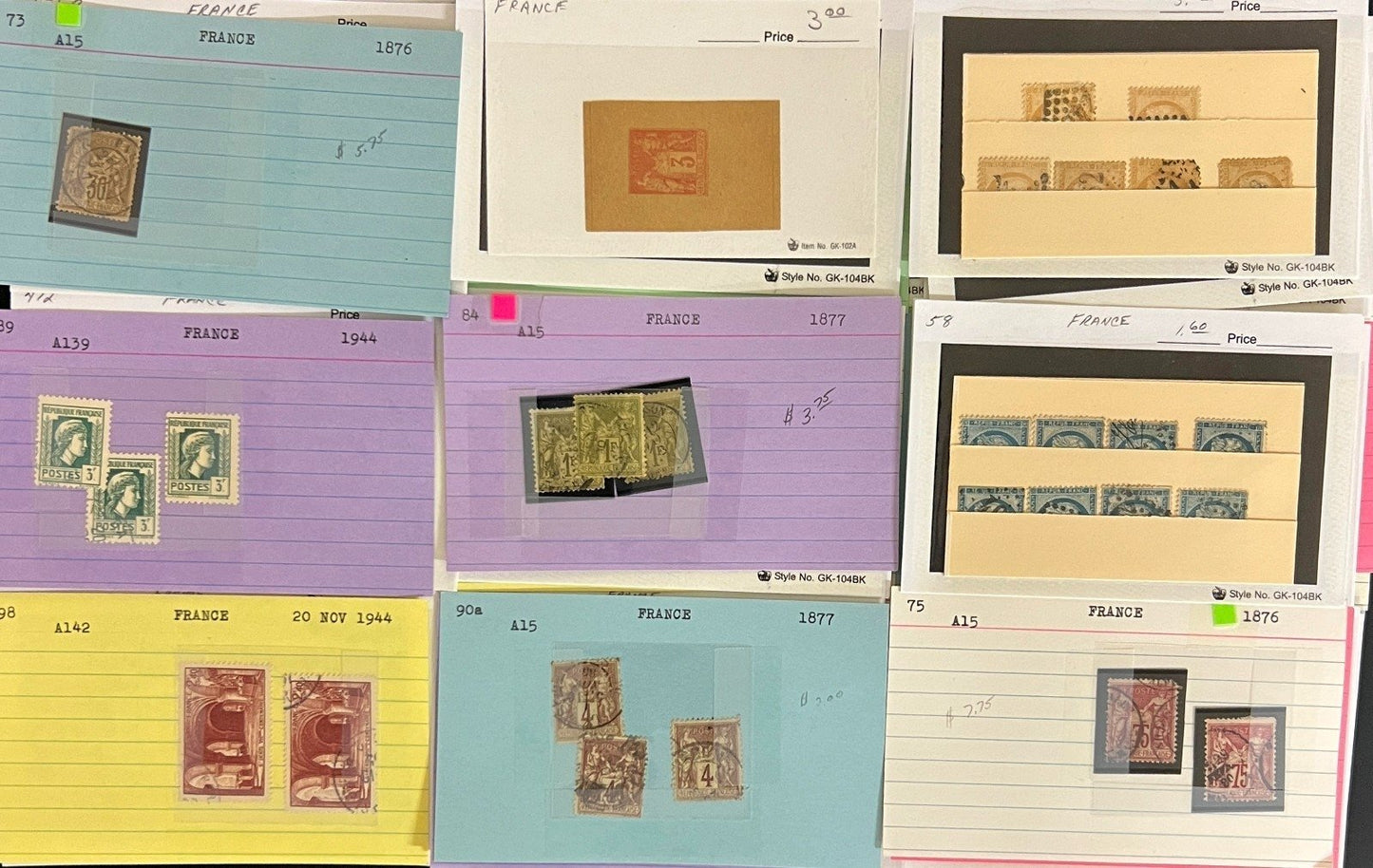 France & French Colonies Stamp Collection Dealer Cards Mint & Used ZAYIX