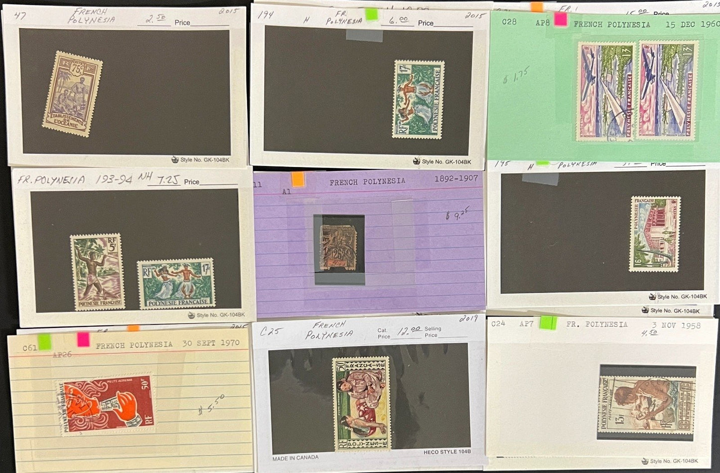 France & French Colonies Stamp Collection Dealer Cards Mint & Used ZAYIX