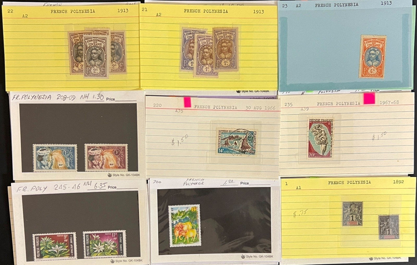 France & French Colonies Stamp Collection Dealer Cards Mint & Used ZAYIX