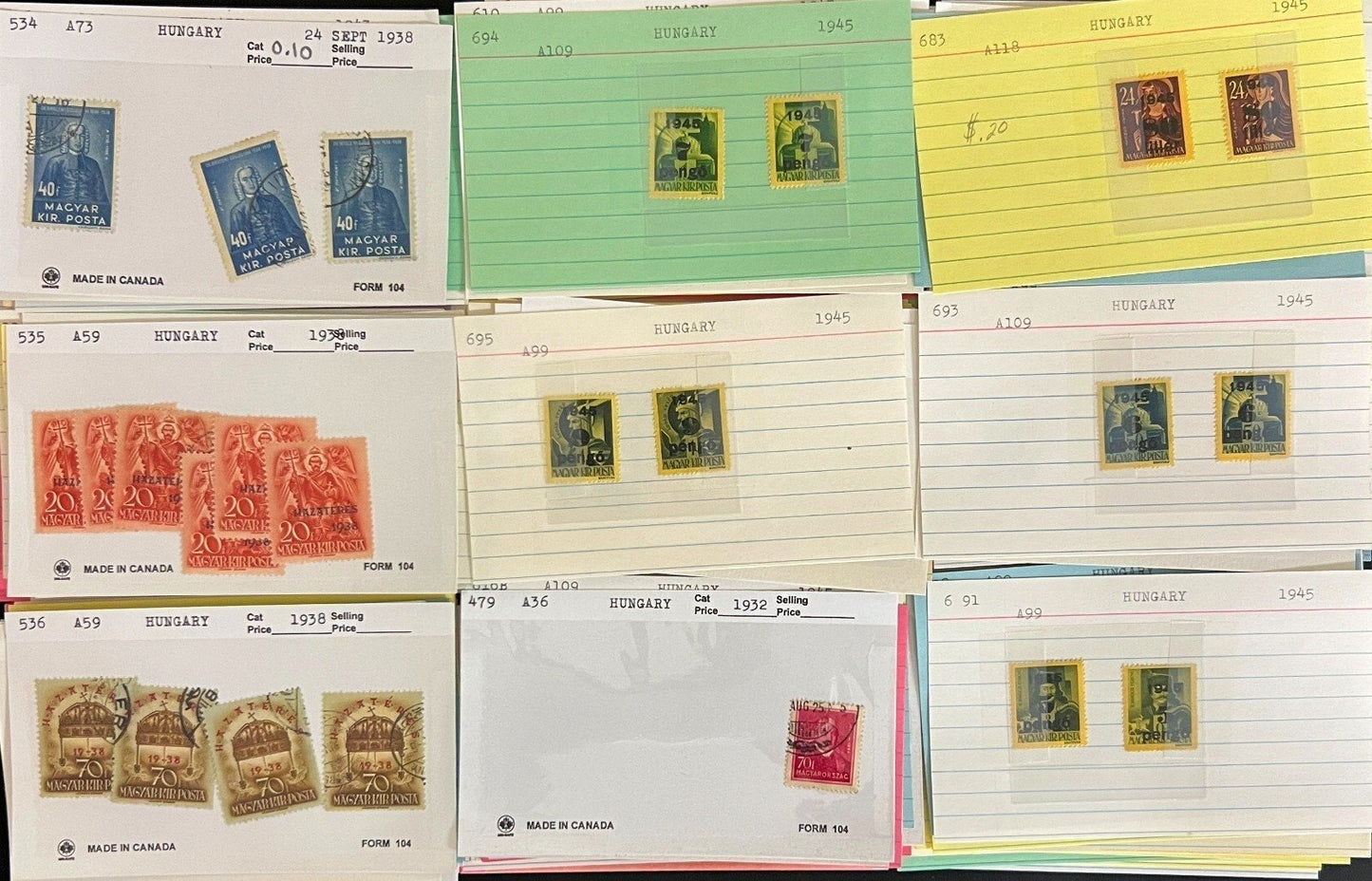 Hungary Stamp Collection Dealer Cards Mint & Used Thousands of Stamps ZAYIX