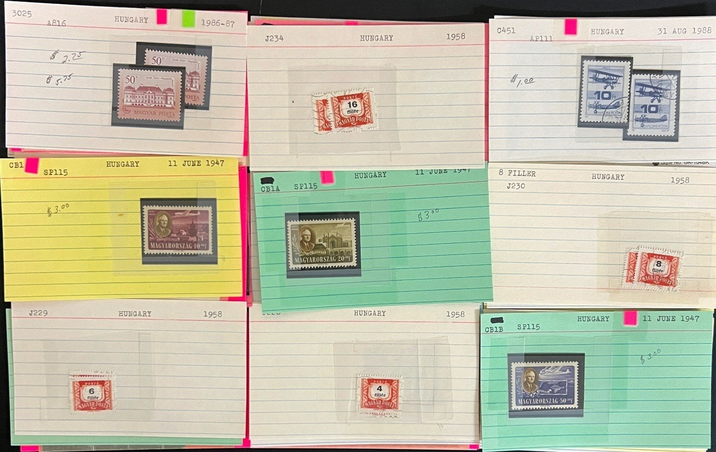 Hungary Stamp Collection Dealer Cards Mint & Used Thousands of Stamps ZAYIX