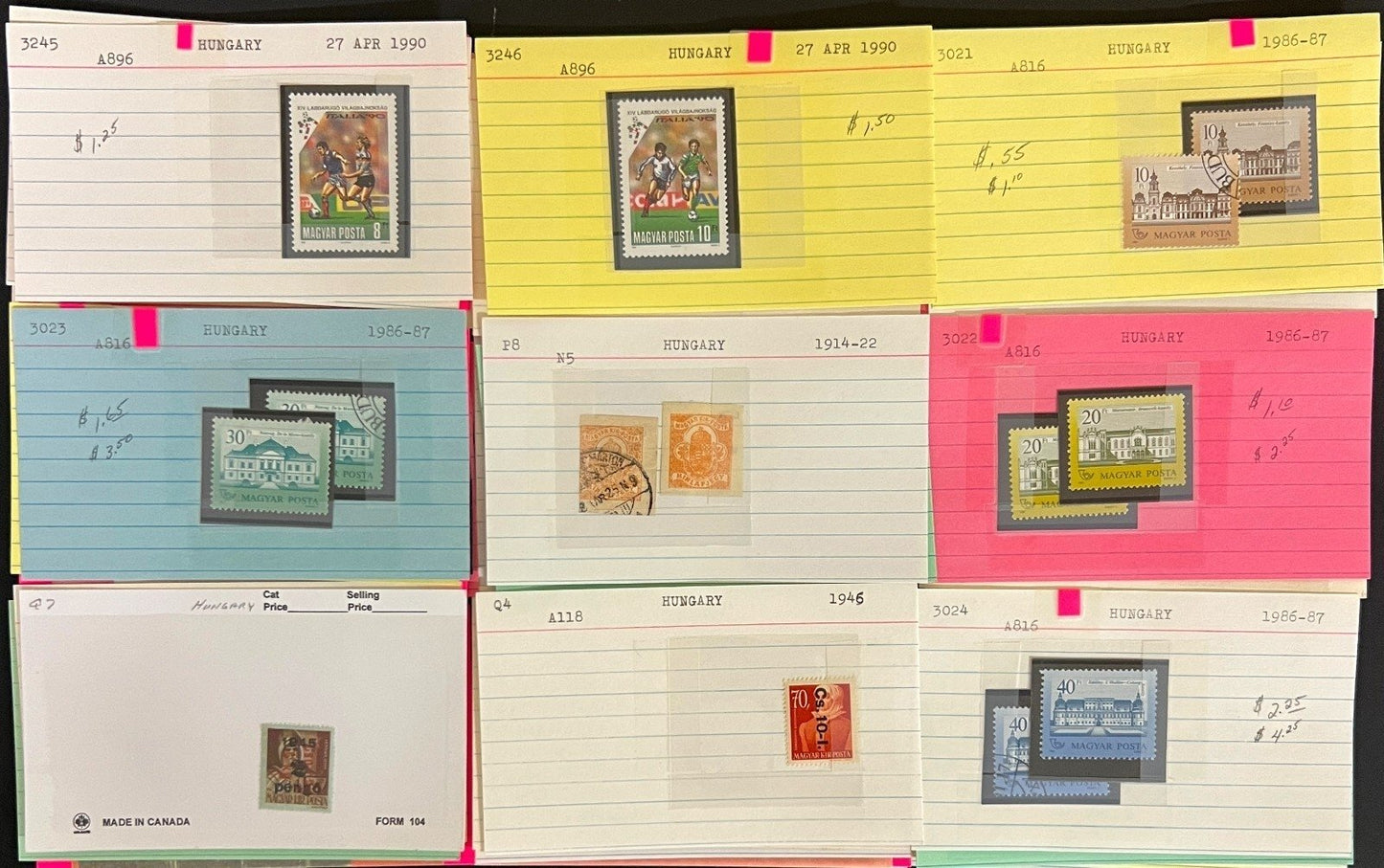 Hungary Stamp Collection Dealer Cards Mint & Used Thousands of Stamps ZAYIX
