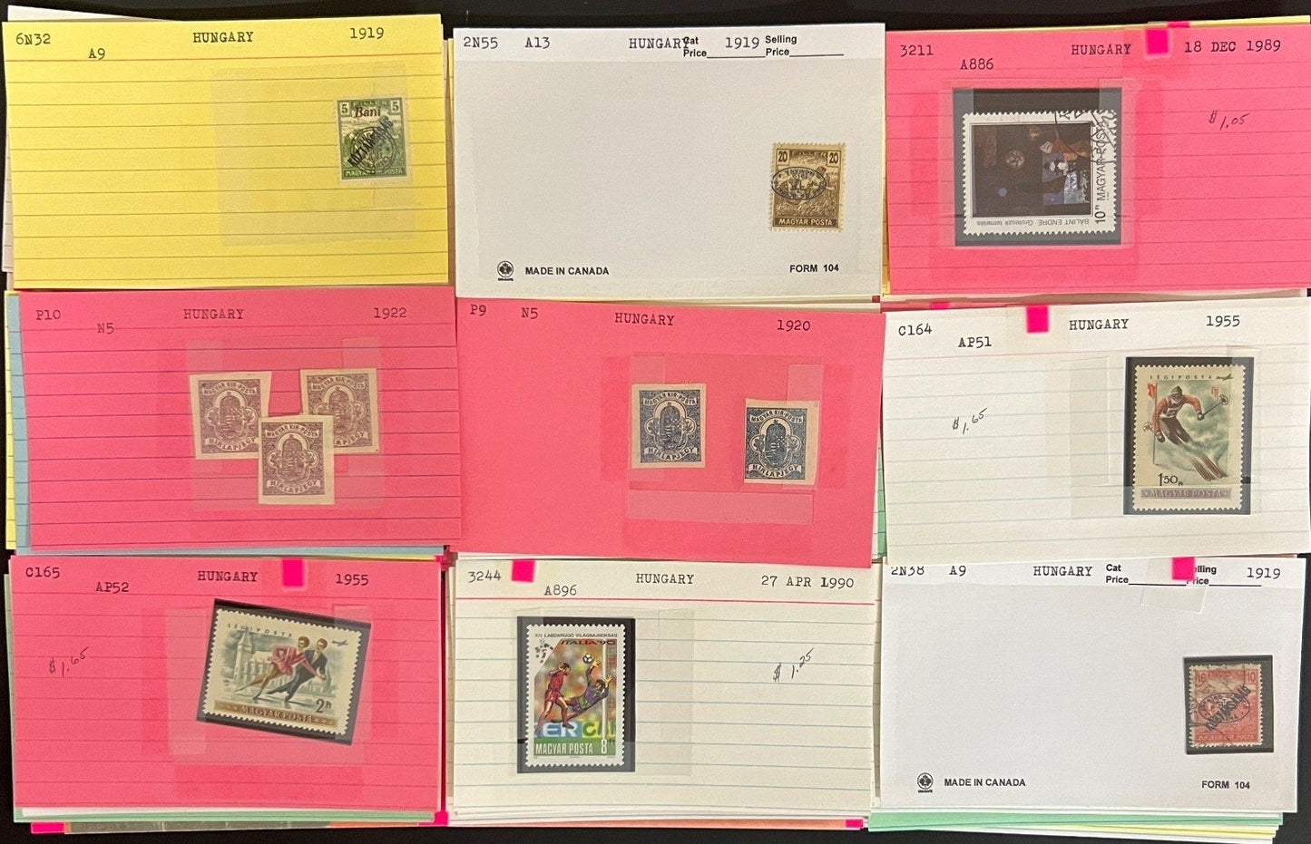 Hungary Stamp Collection Dealer Cards Mint & Used Thousands of Stamps ZAYIX