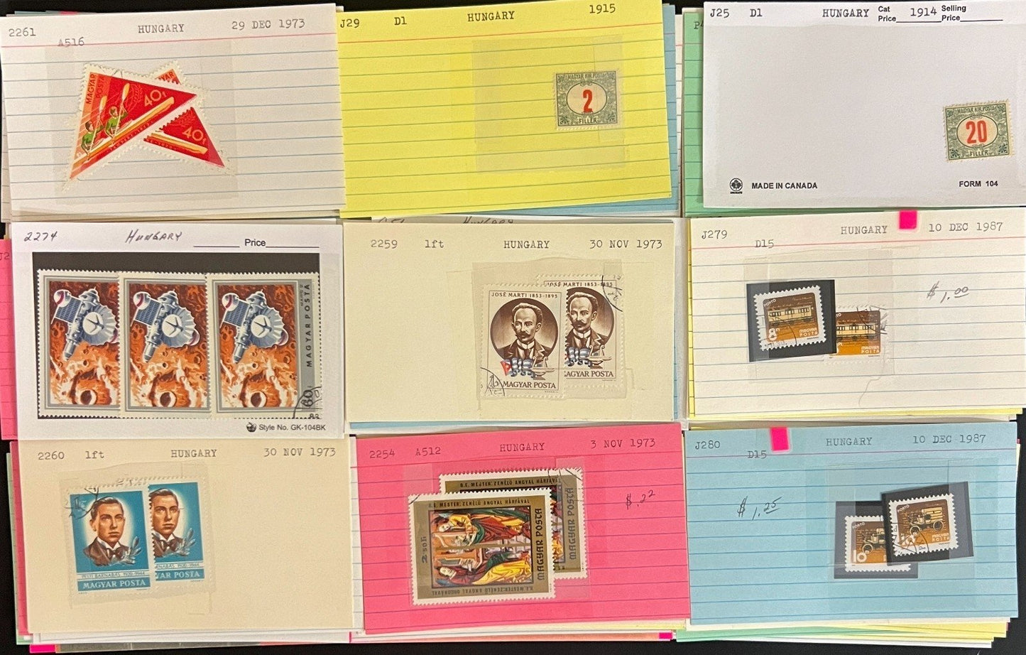 Hungary Stamp Collection Dealer Cards Mint & Used Thousands of Stamps ZAYIX