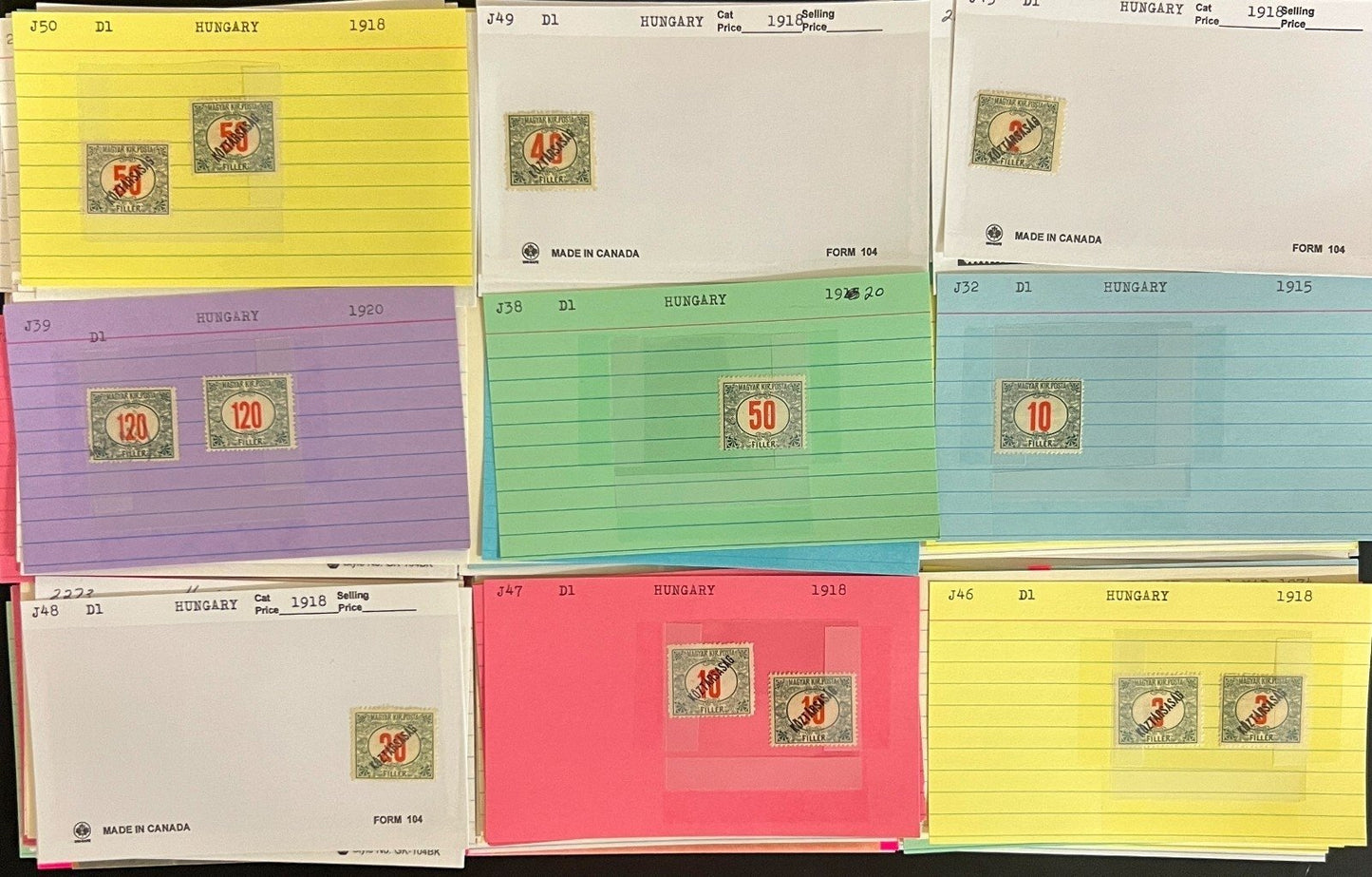 Hungary Stamp Collection Dealer Cards Mint & Used Thousands of Stamps ZAYIX