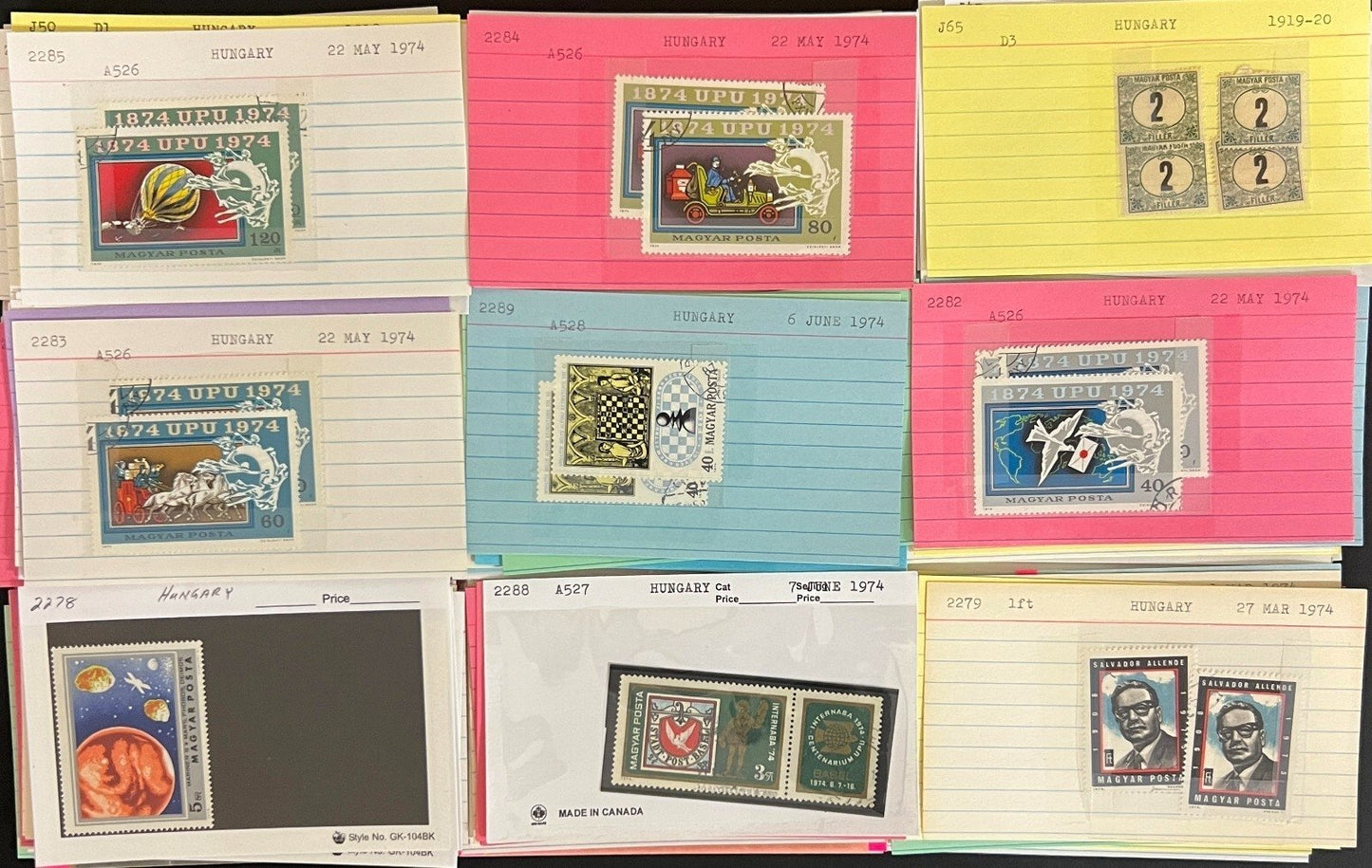 Hungary Stamp Collection Dealer Cards Mint & Used Thousands of Stamps ZAYIX