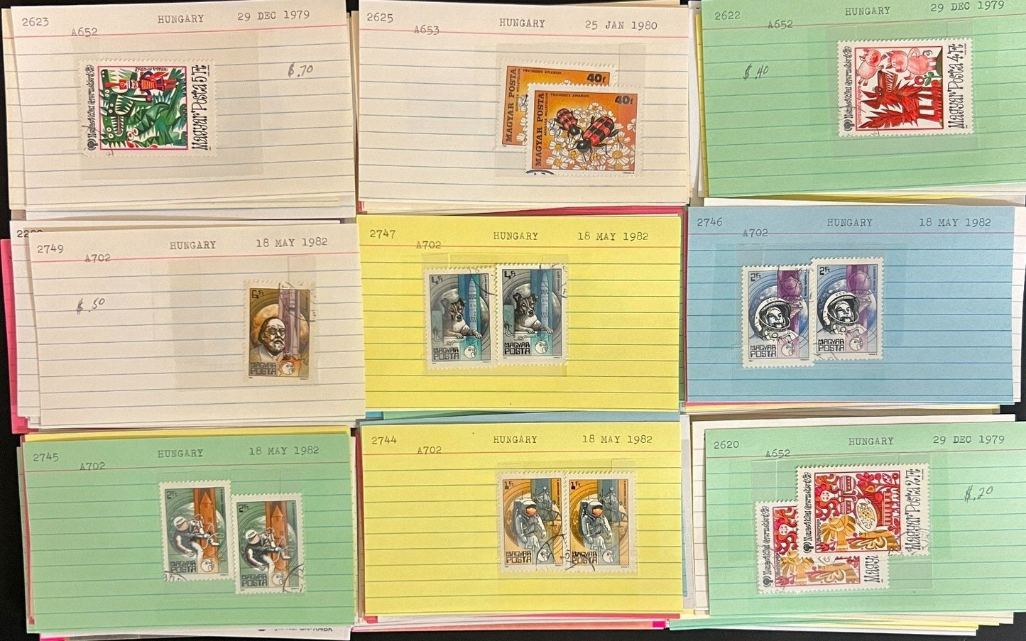 Hungary Stamp Collection Dealer Cards Mint & Used Thousands of Stamps ZAYIX