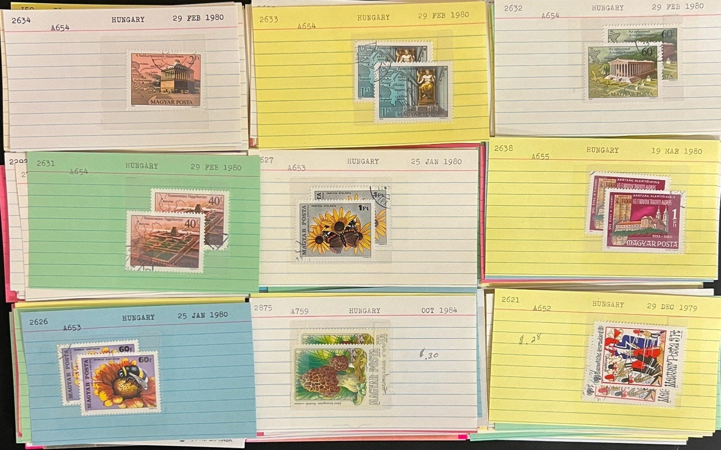 Hungary Stamp Collection Dealer Cards Mint & Used Thousands of Stamps ZAYIX