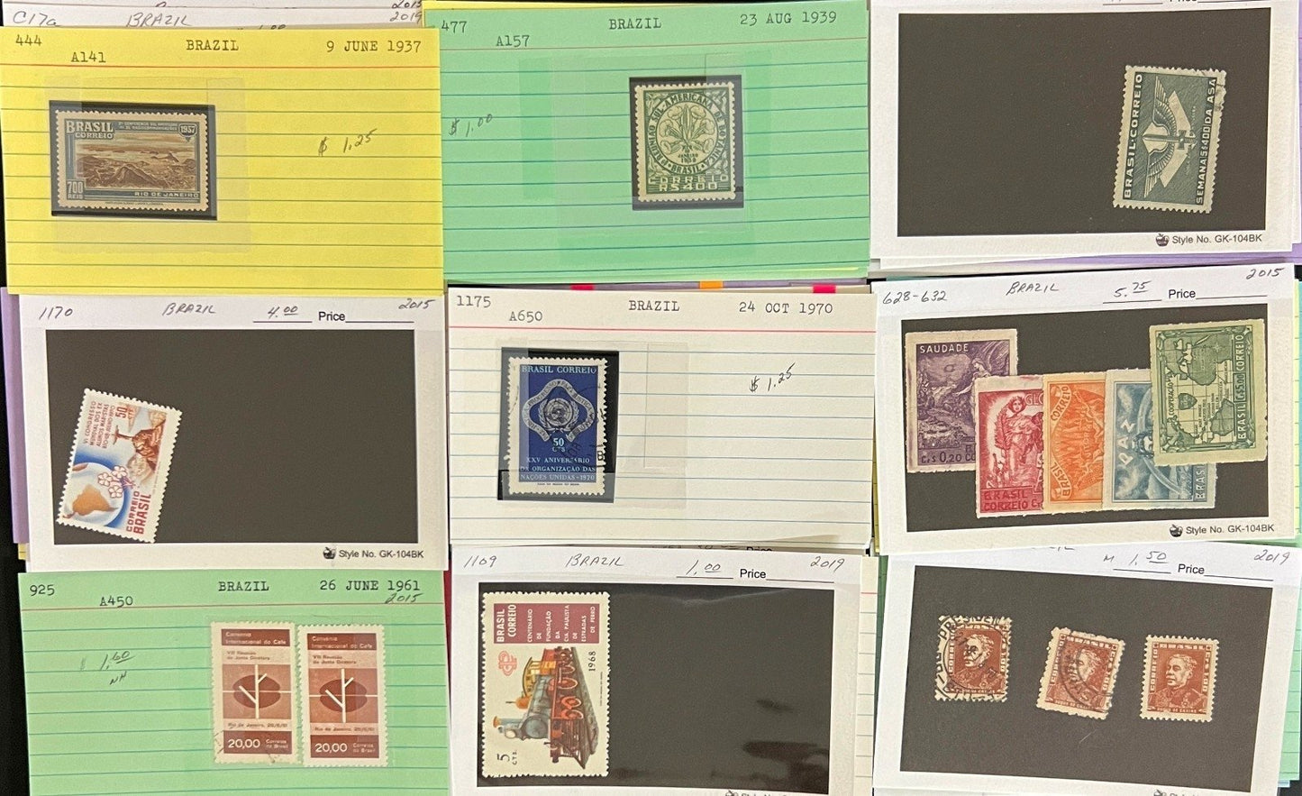 Brazil Ecuador Chile Venezuela Stamp Collection Dealer Cards Mint & Used ZAYIX