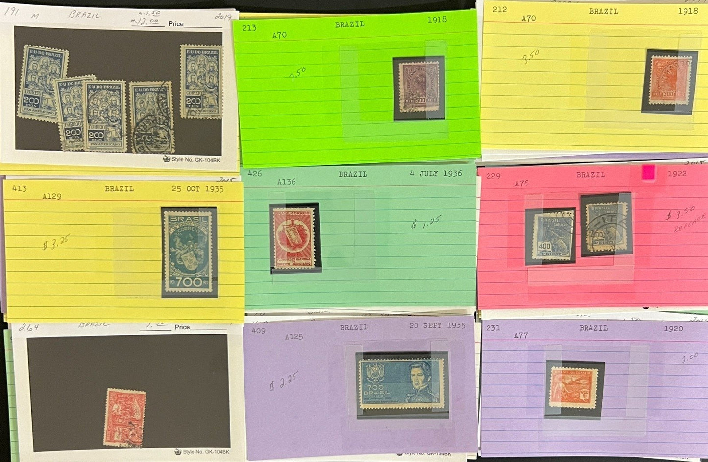 Brazil Ecuador Chile Venezuela Stamp Collection Dealer Cards Mint & Used ZAYIX