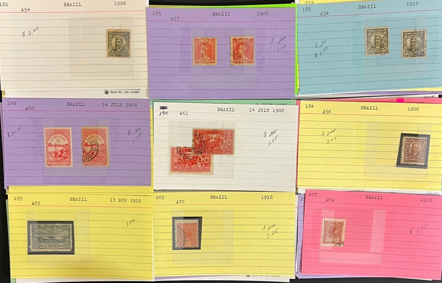 Brazil Ecuador Chile Venezuela Stamp Collection Dealer Cards Mint & Used ZAYIX