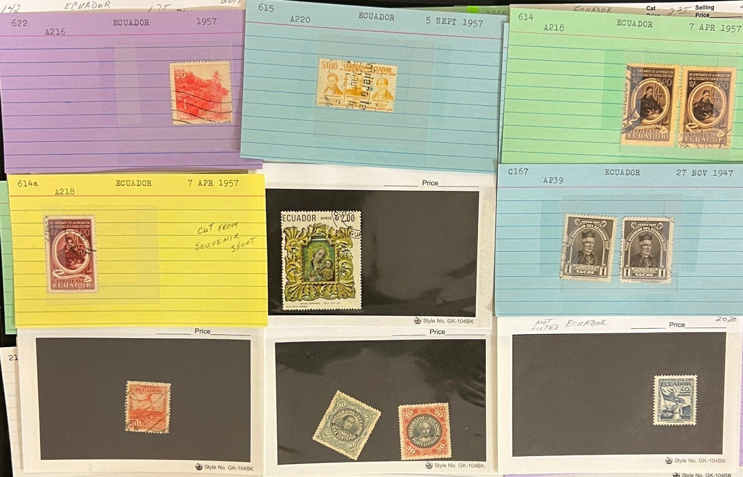 Brazil Ecuador Chile Venezuela Stamp Collection Dealer Cards Mint & Used ZAYIX