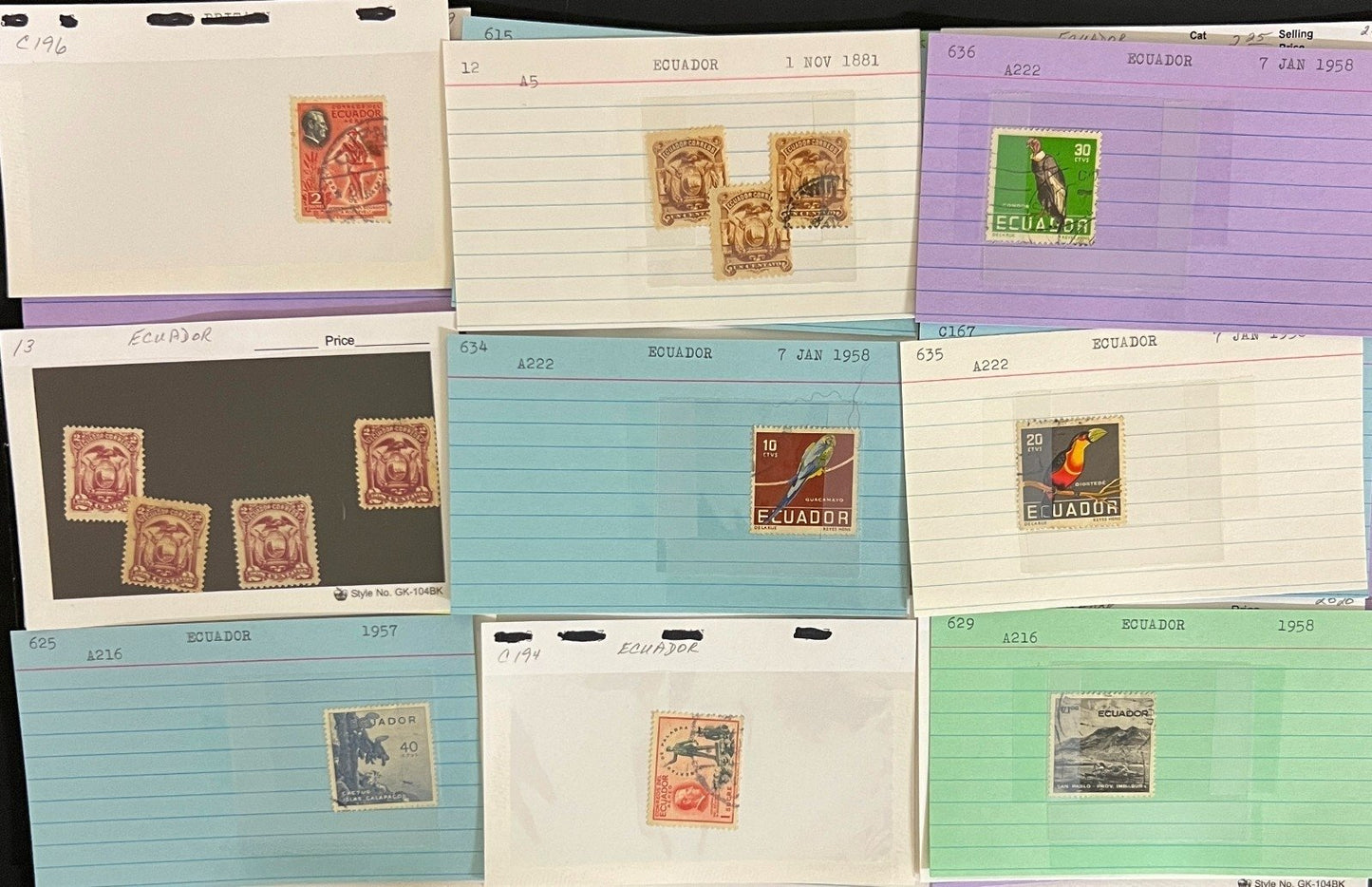 Brazil Ecuador Chile Venezuela Stamp Collection Dealer Cards Mint & Used ZAYIX
