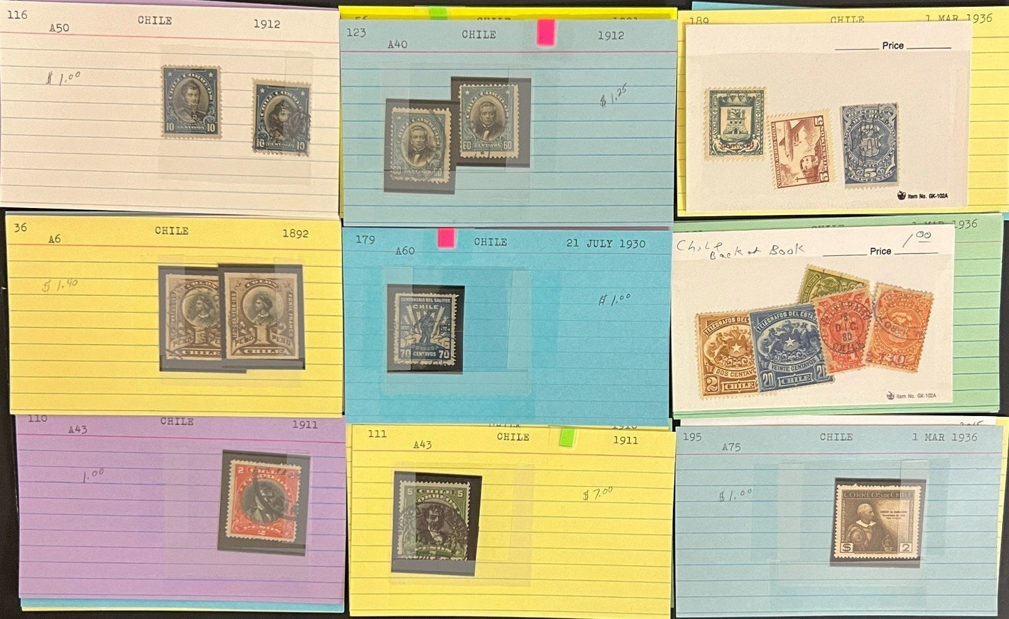 Brazil Ecuador Chile Venezuela Stamp Collection Dealer Cards Mint & Used ZAYIX