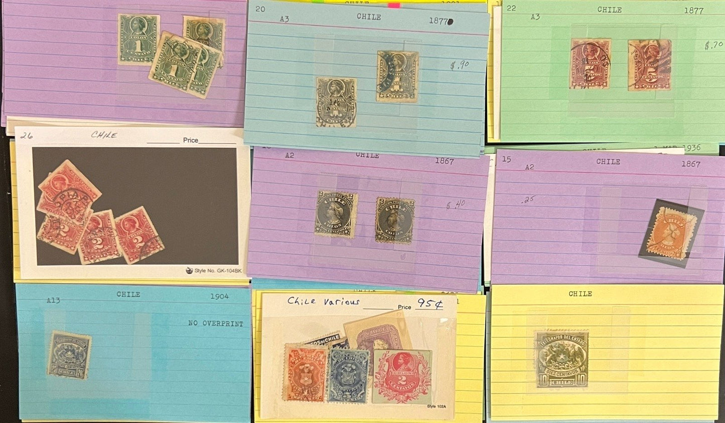 Brazil Ecuador Chile Venezuela Stamp Collection Dealer Cards Mint & Used ZAYIX