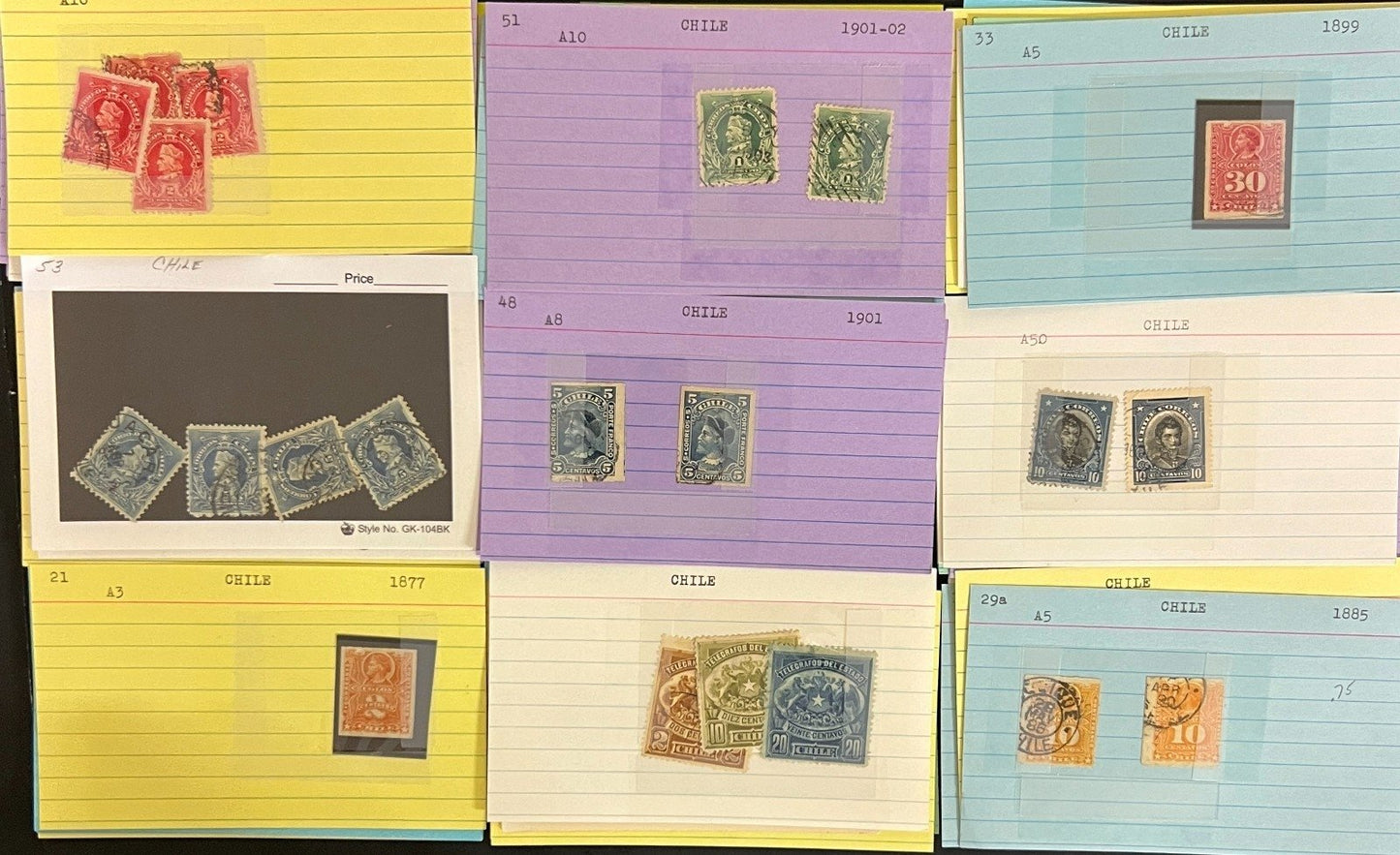 Brazil Ecuador Chile Venezuela Stamp Collection Dealer Cards Mint & Used ZAYIX