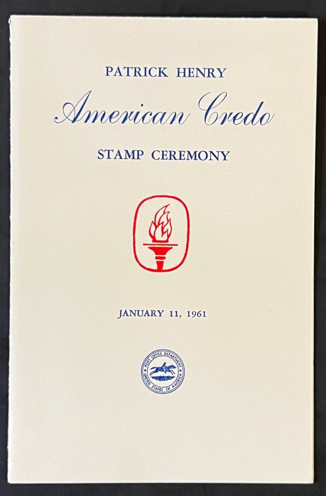 American Credo FDC Ceremony Program Collection 1960 ZAYIX
