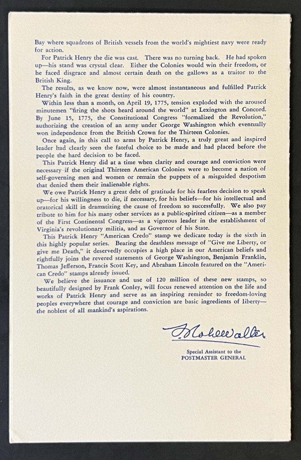 American Credo FDC Ceremony Program Collection 1960 ZAYIX
